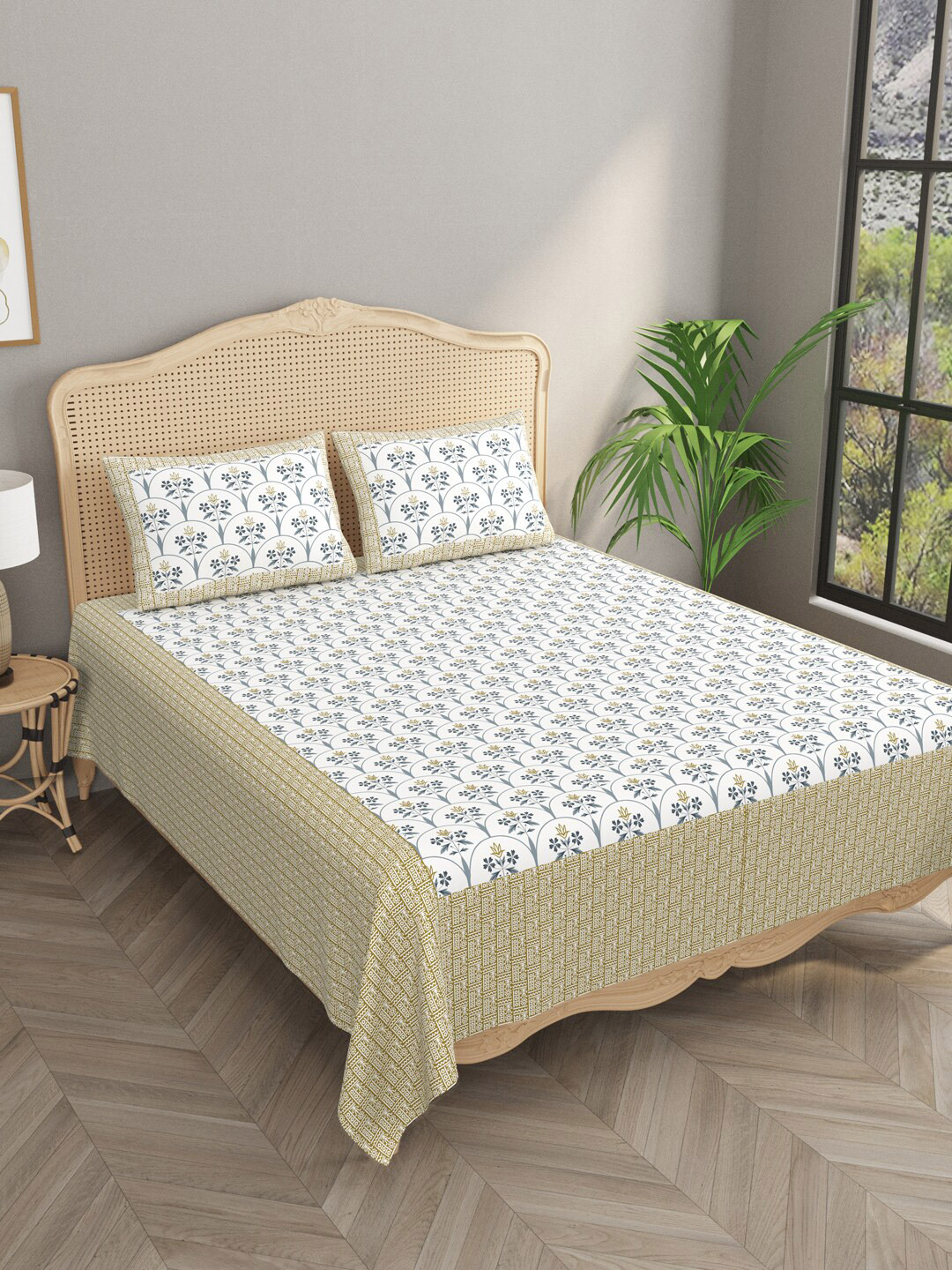 Gulaab Jaipur Yellow & White Floral 400 TC Cotton King Bedsheet with 2 Pillow Covers
Gulaab Jaipur Yellow & White Floral 400 TC Cotton King Bedsheet with 2 Pillow Covers