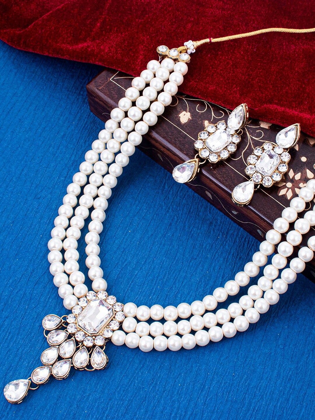 Sukkhi Gold-Plated Kundan Studded & Beaded Jewellery Set