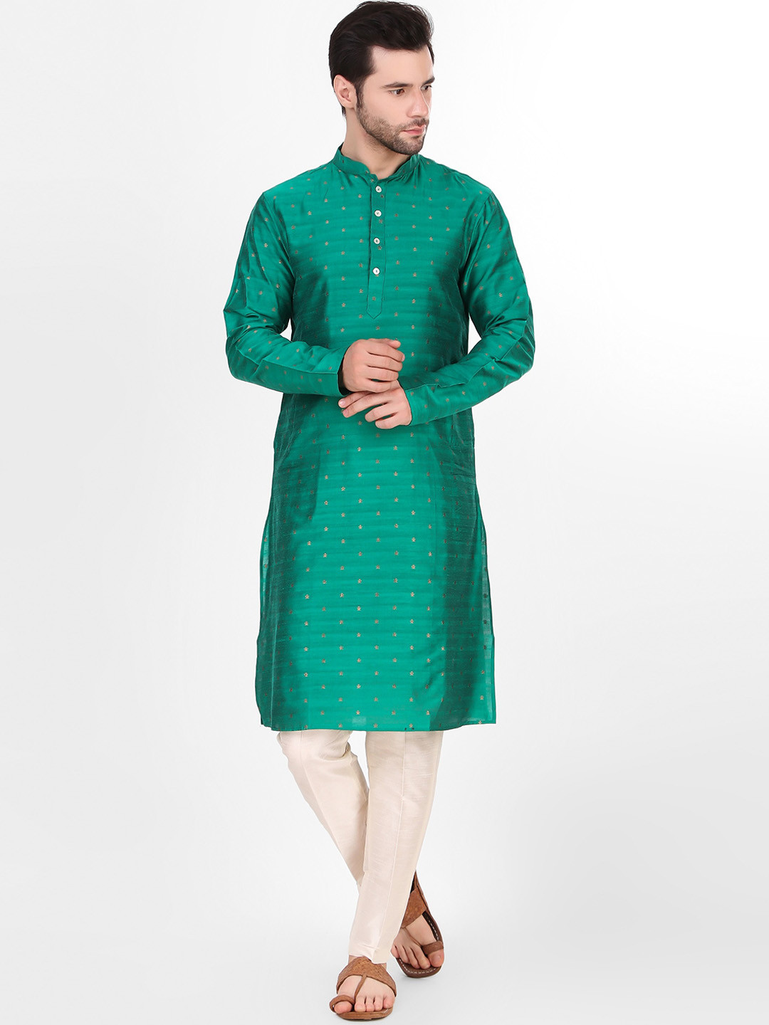Cult Indie Ethnic Motifs Woven Design Jacquard Kurta, Green 
Cult Indie Ethnic Motifs Woven Design Jacquard Kurta, Green