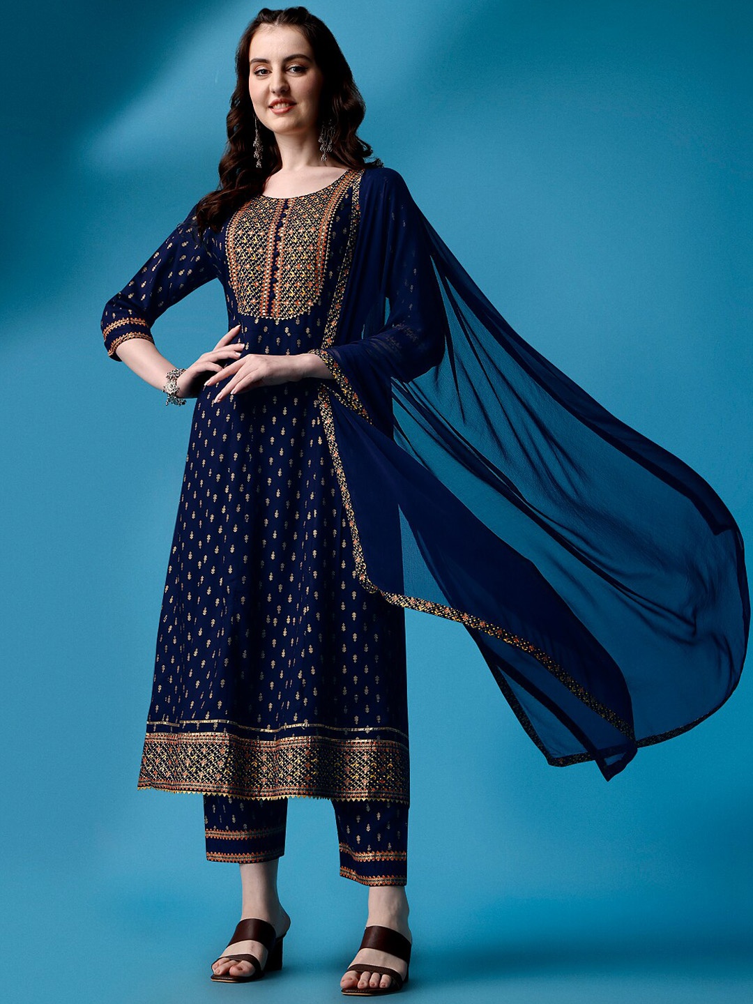 Ziva Fashion Ethnic Motifs Printed Sequinned Kurta with Trousers & With Dupatta, Blue
Ziva Fashion Ethnic Motifs Printed Sequinned Kurta with Trousers & With Dupatta, Blue