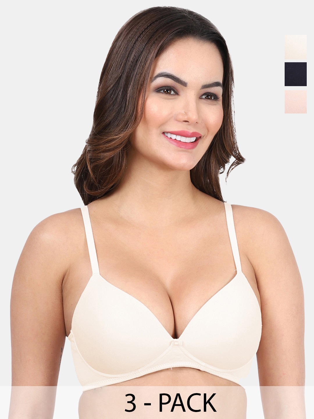 Amour Secret Pack Of 3 Medium Coverage Lightly Padded All Day Comfort Seamless T-Shirt Bra, Nude
Amour Secret Pack Of 3 Medium Coverage Lightly Padded All Day Comfort Seamless T-Shirt Bra, Nude