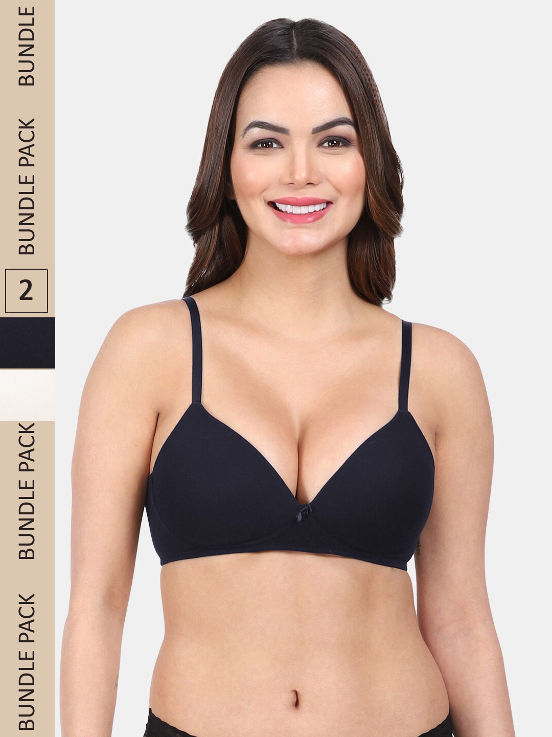 Amour Secret Pack Of 2 Medium Coverage Lightly Padded All Day Comfort Seamless T-Shirt Bra, Navy blue
Amour Secret Pack Of 2 Medium Coverage Lightly Padded All Day Comfort Seamless T-Shirt Bra, Navy blue