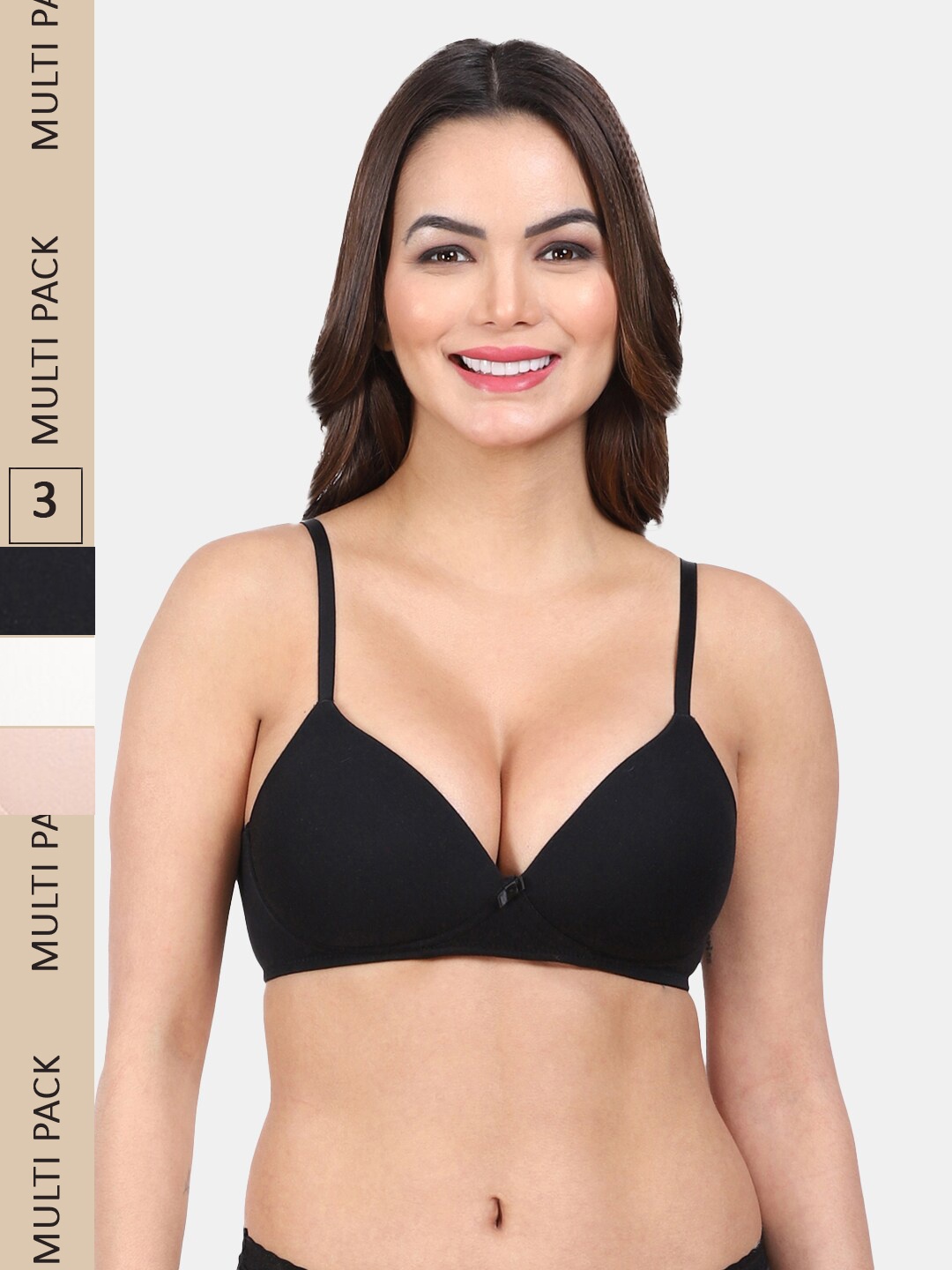 Amour Secret Pack Of 3 Medium Coverage Lightly Padded All Day Comfort Seamless T-Shirt Bra, Black
Amour Secret Pack Of 3 Medium Coverage Lightly Padded All Day Comfort Seamless T-Shirt Bra, Black