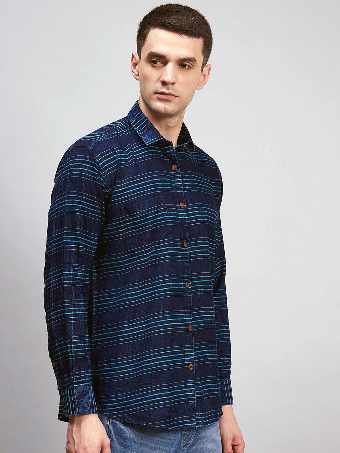 Shaftesbury London Classic Fit Slim Fit Horizontal Stripes Oxford Casual Shirt, Blue
Shaftesbury London Classic Fit Slim Fit Horizontal Stripes Oxford Casual Shirt, Blue