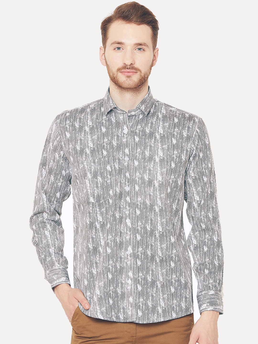 Shaftesbury London Abstract Printed Spread Collar Oxford Cotton Slim Fit Casual Shirt, Grey
Shaftesbury London Abstract Printed Spread Collar Oxford Cotton Slim Fit Casual Shirt, Grey