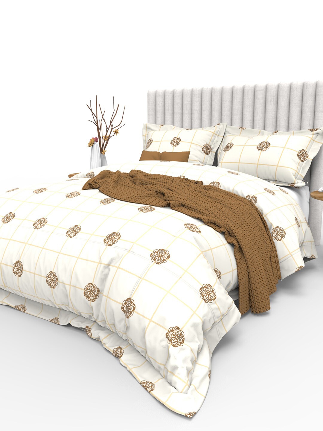 THE WHITE MOSS White Ethnic Motifs 350 TC Pure Cotton King Bedsheet with 2 Pillow Covers
THE WHITE MOSS White Ethnic Motifs 350 TC Pure Cotton King Bedsheet with 2 Pillow Covers