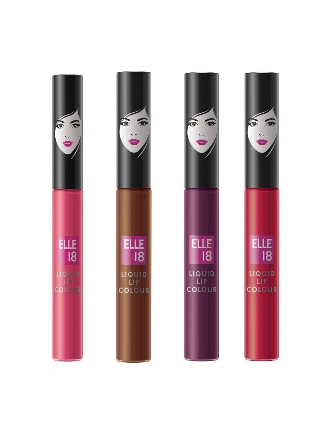 ELLE 18 Set of 4 One Stroke Matte Long-Lasting Liquid Lip Color - 5.6ml each, Pink
ELLE 18 Set of 4 One Stroke Matte Long-Lasting Liquid Lip Color - 5.6ml each, Pink