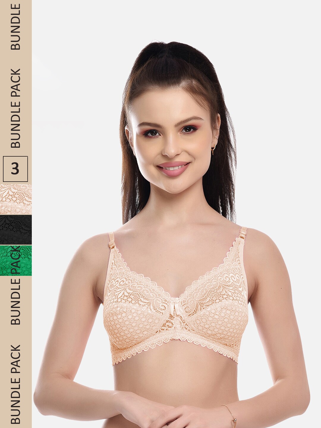 FIMS Pack Of 3 Self Design Full Coverage All Day Comfort Rapid Dry Cotton Bralette Bra, Beige
FIMS Pack Of 3 Self Design Full Coverage All Day Comfort Rapid Dry Cotton Bralette Bra, Beige