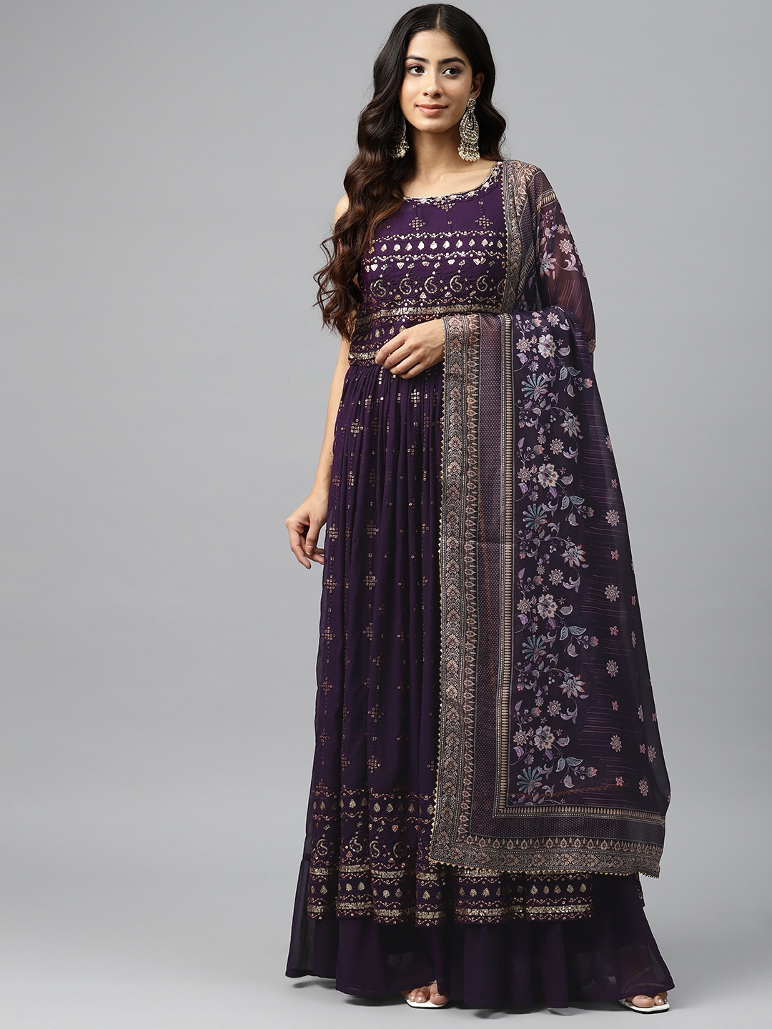 Readiprint Fashions Women Embroidered Sequinned Kurta with Palazzos & Dupatta, Violet
Readiprint Fashions Women Embroidered Sequinned Kurta with Palazzos & Dupatta, Violet