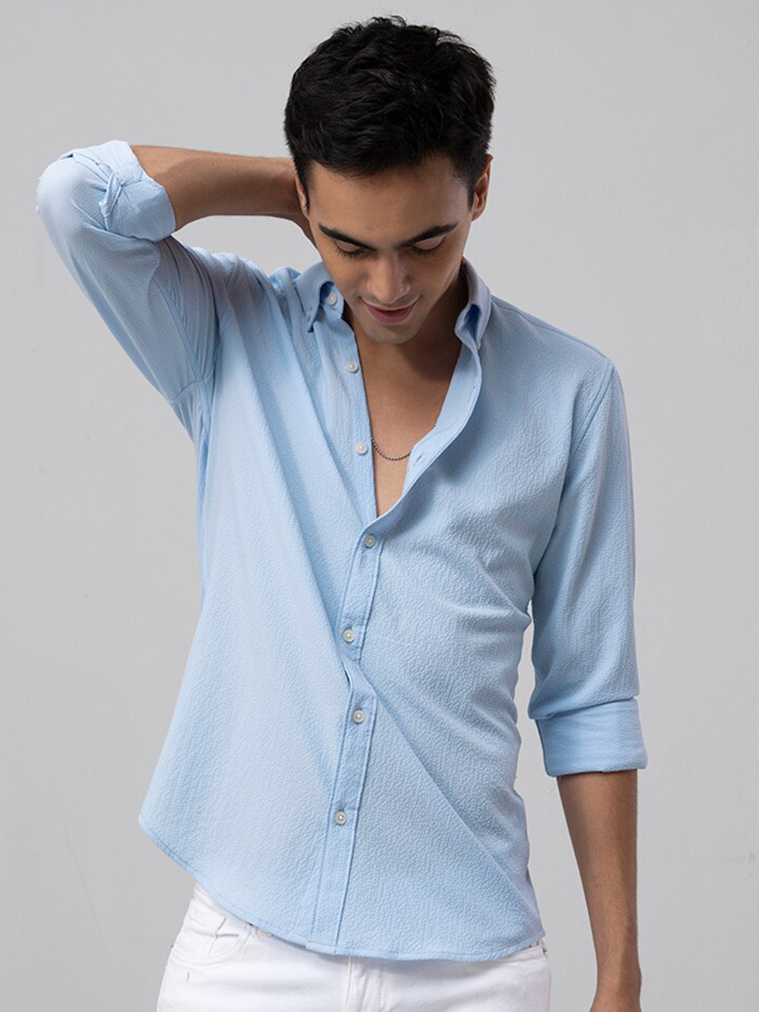 Snitch Blue Slim Fit Button Down Collar Casual Cotton Shirt
Snitch Blue Slim Fit Button Down Collar Casual Cotton Shirt