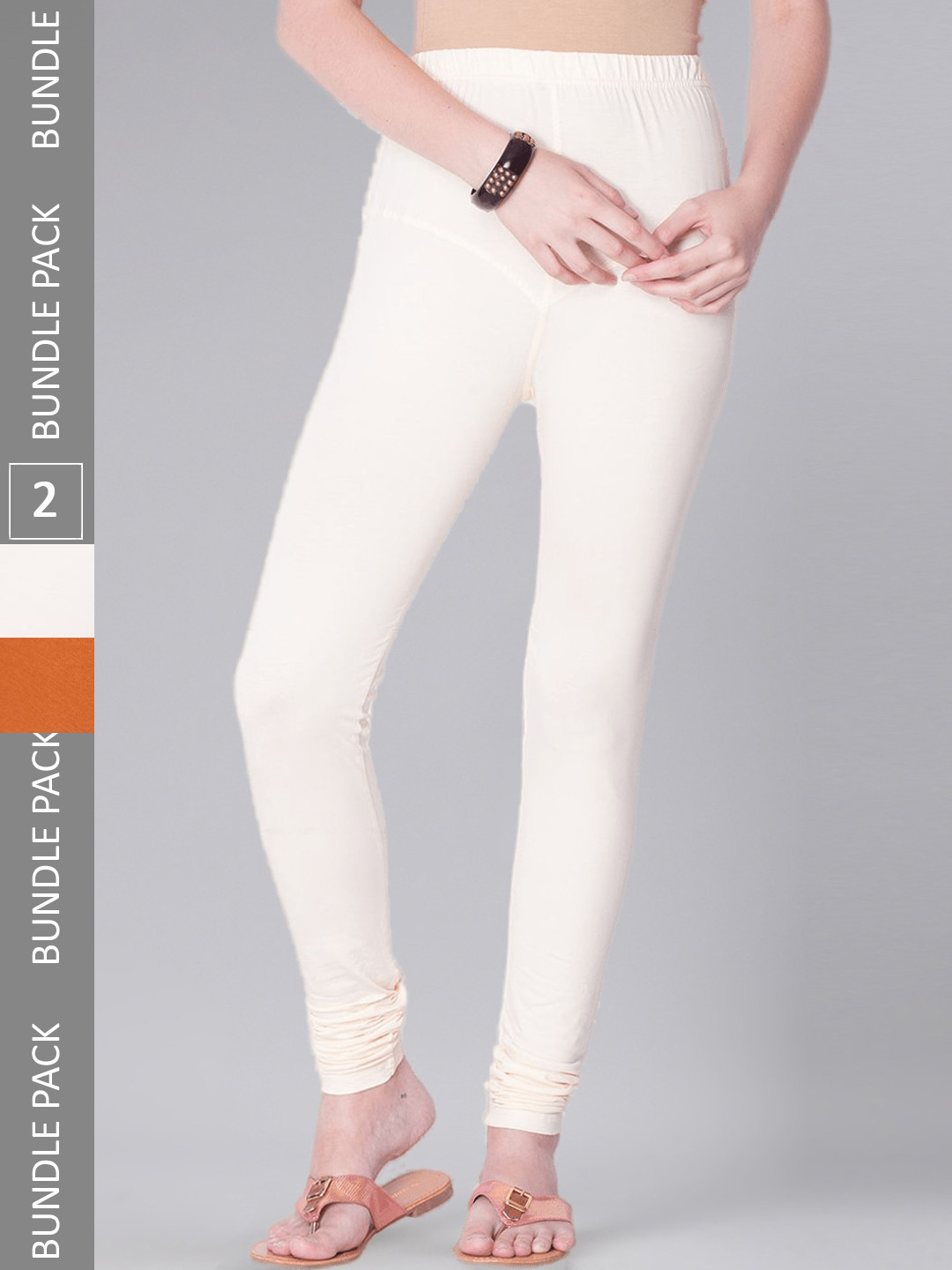 Dollar Missy Women Pack Of 2 Mid Rise Slim Fit Churidar Length Leggings, Off white
Dollar Missy Women Pack Of 2 Mid Rise Slim Fit Churidar Length Leggings, Off white