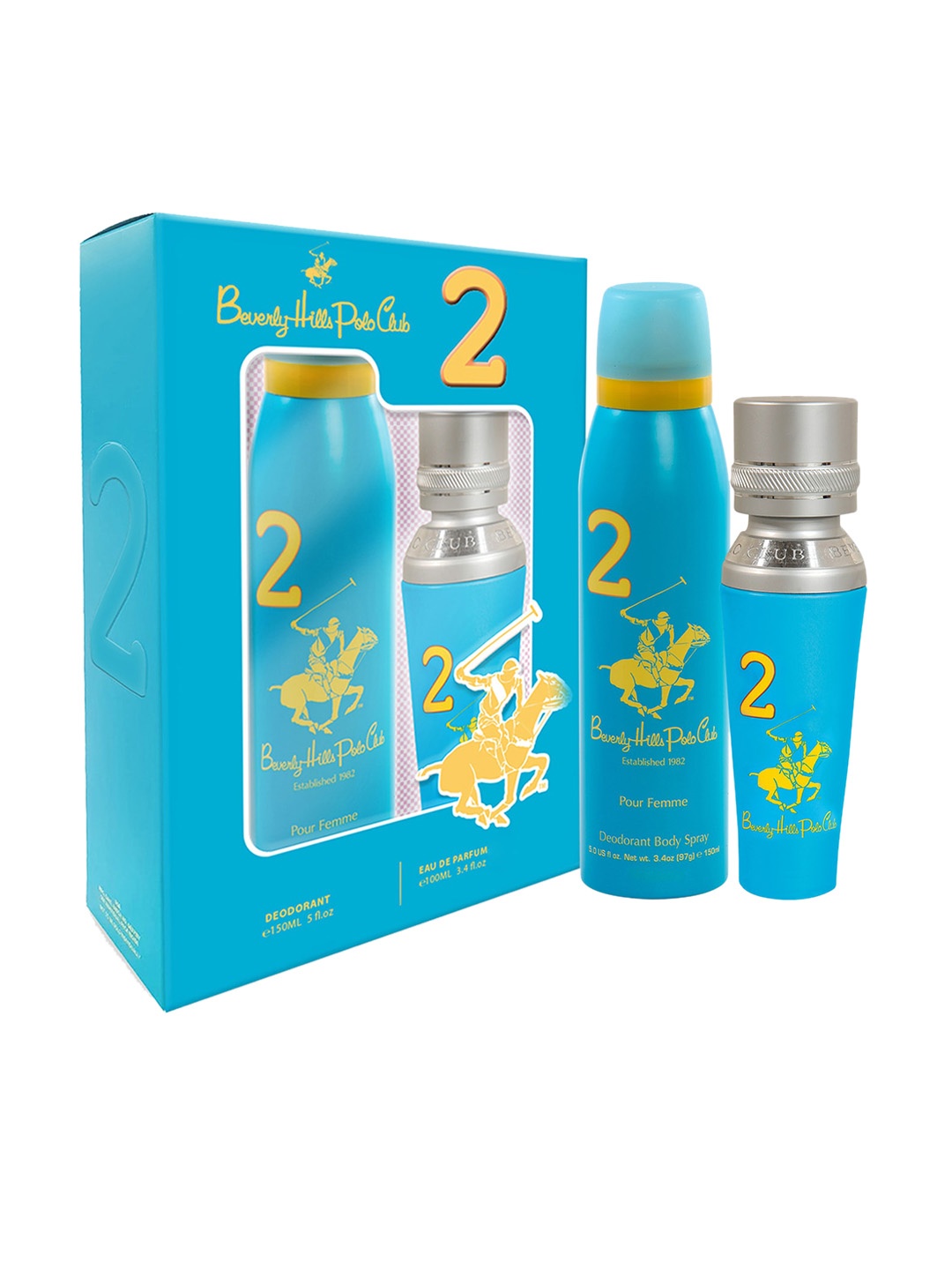 Beverly Hills Polo Club Women No.2 Gift Set - Eau De Parfum 100ml + Deodorant 150ml, Transparent
Beverly Hills Polo Club Women No.2 Gift Set - Eau De Parfum 100ml + Deodorant 150ml, Transparent