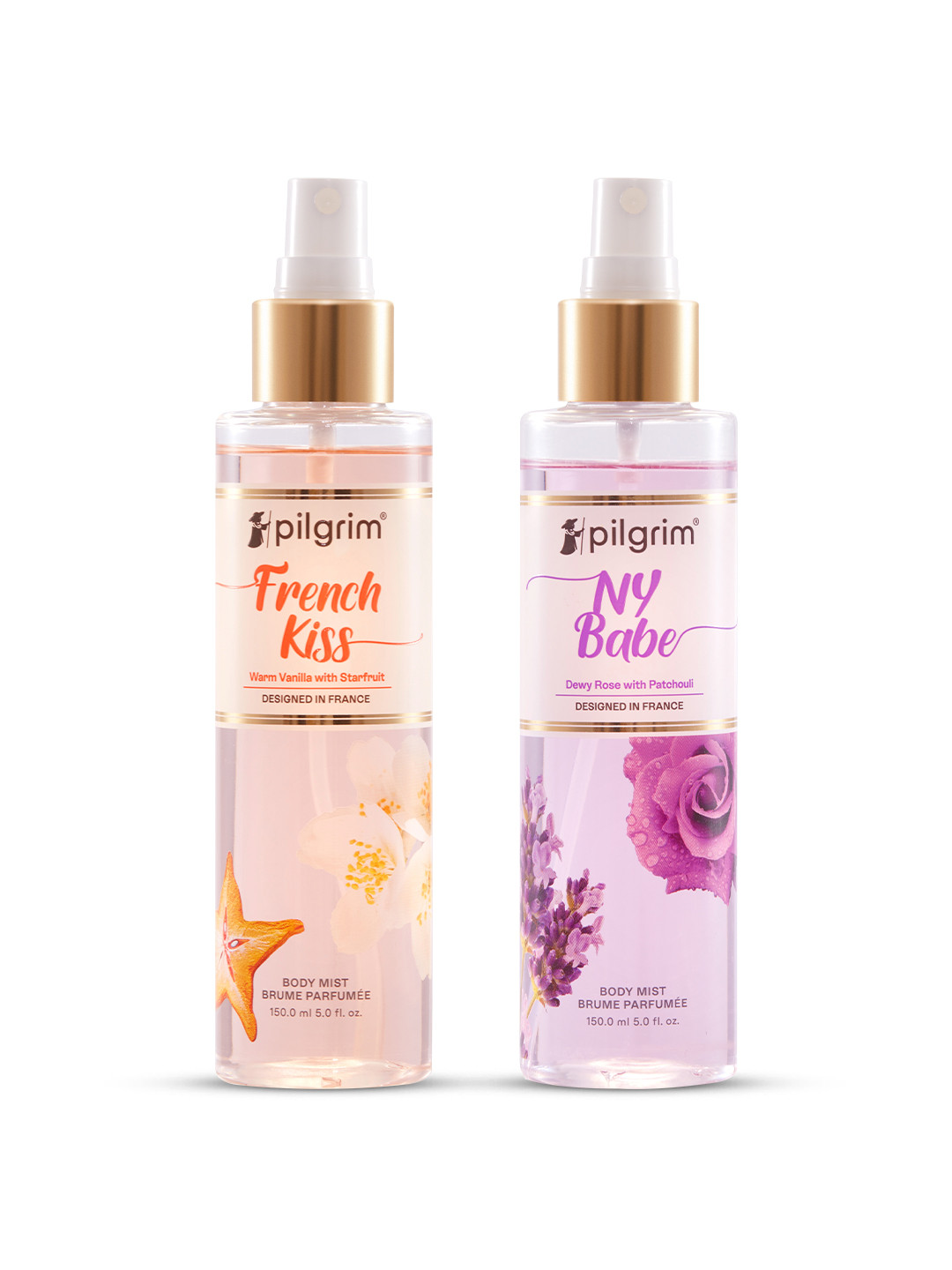 Pilgrim Set Of 2 NY Babe & French Kiss Long Lasting Fragrance Body Mist-150ml Each, Lavender
Pilgrim Set Of 2 NY Babe & French Kiss Long Lasting Fragrance Body Mist-150ml Each, Lavender