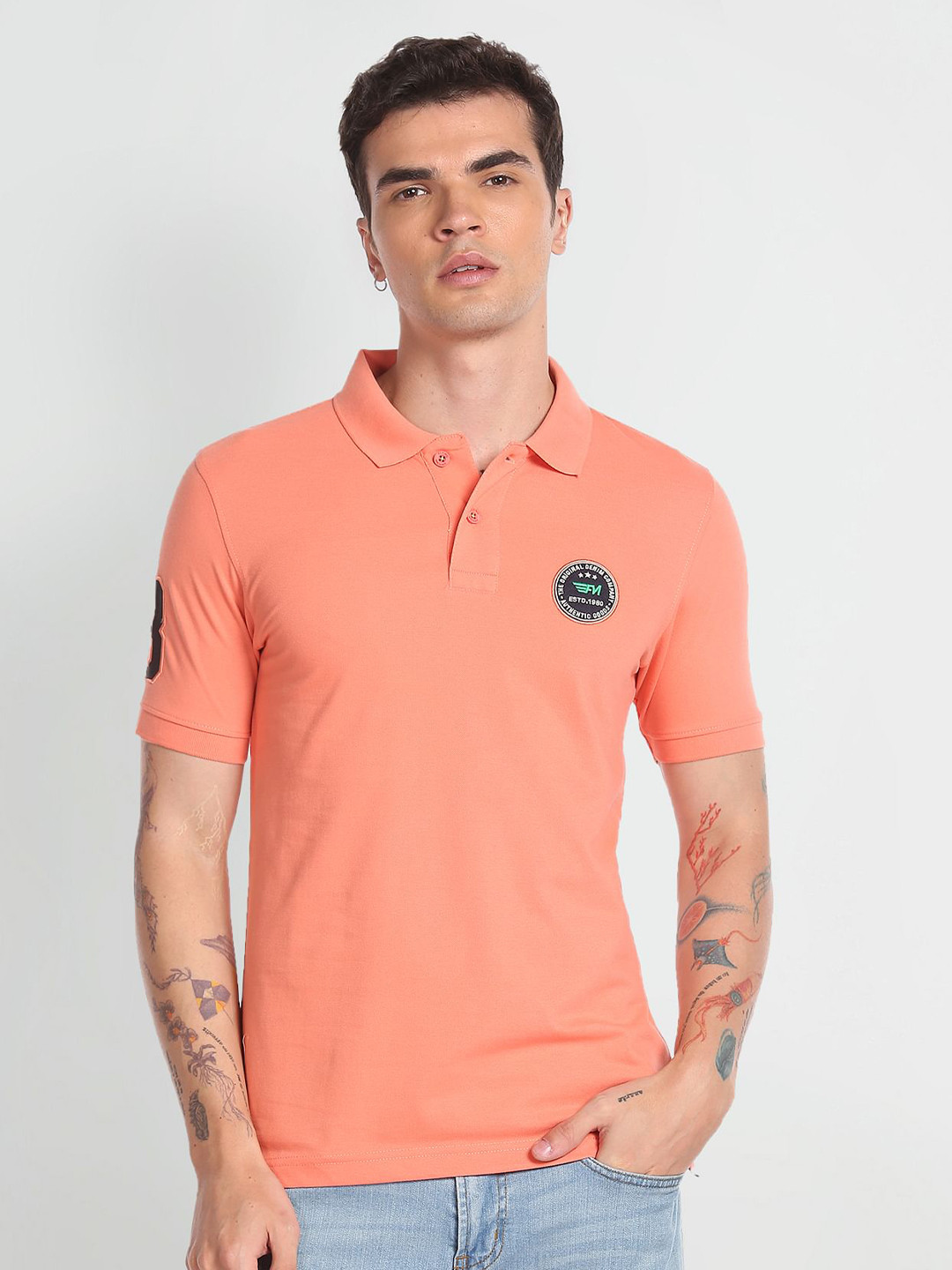 Flying Machine Polo Collar Short Sleeves T-shirt, Orange
Flying Machine Polo Collar Short Sleeves T-shirt, Orange