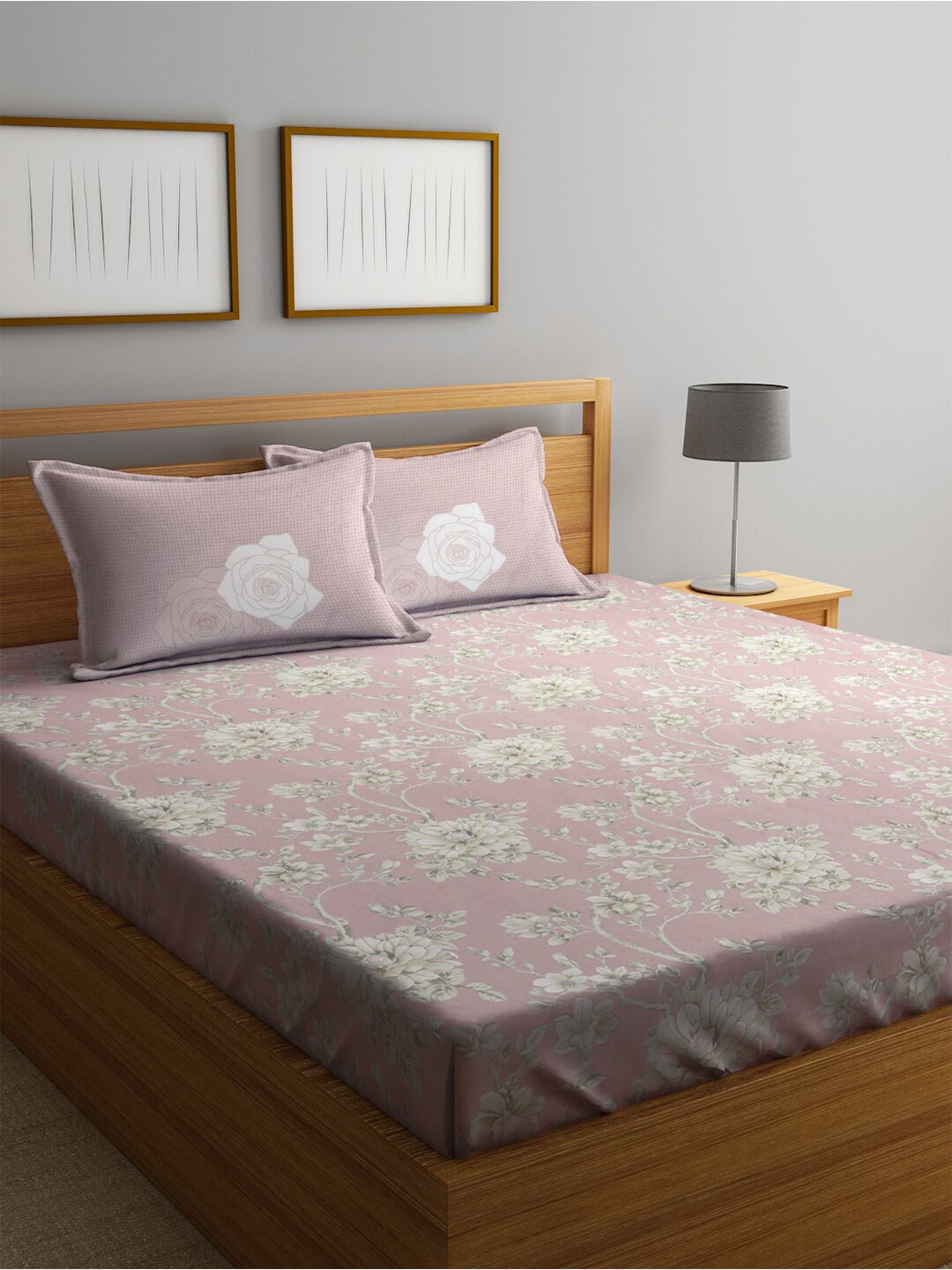 KLOTTHE Pink Floral 400TC Pure Cotton Fitted Super King Double Bedsheet & 2 Pillow Covers
KLOTTHE Pink Floral 400TC Pure Cotton Fitted Super King Double Bedsheet & 2 Pillow Covers