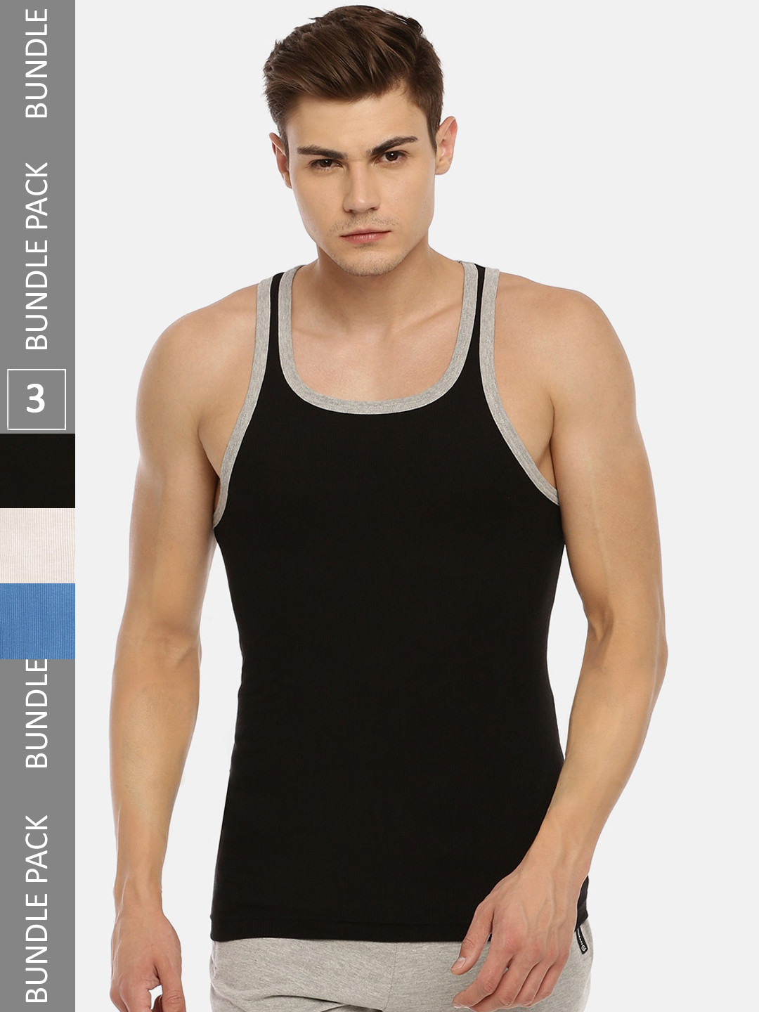 Macroman M-Series Pure Cotton Basic Innerwear Vests, Black 
Macroman M-Series Pure Cotton Basic Innerwear Vests, Black