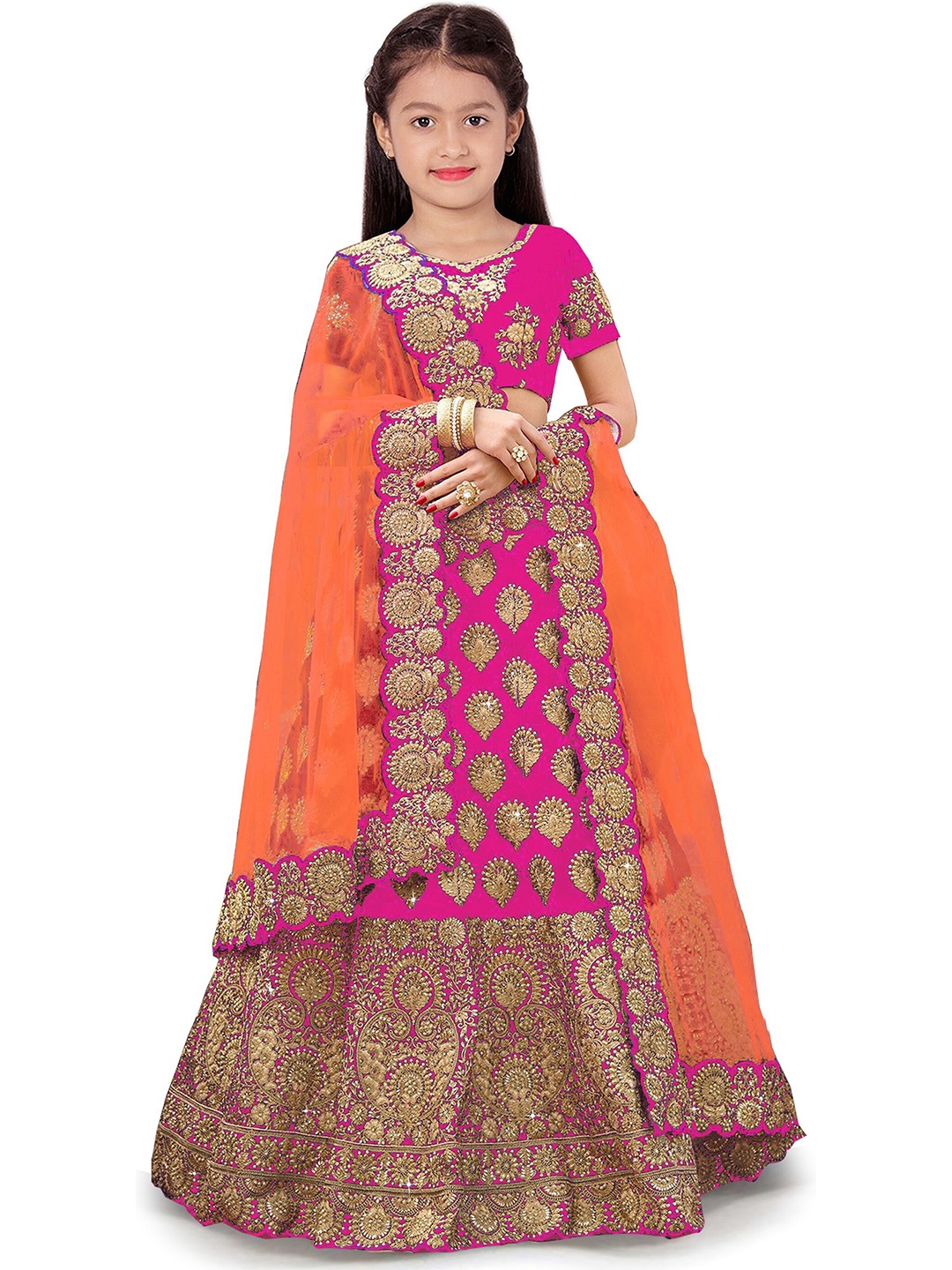Kedar Fab Girls Embroidered Semi-Stitched Lehenga & Unstitched Blouse With Dupatta, Pink
Kedar Fab Girls Embroidered Semi-Stitched Lehenga & Unstitched Blouse With Dupatta, Pink