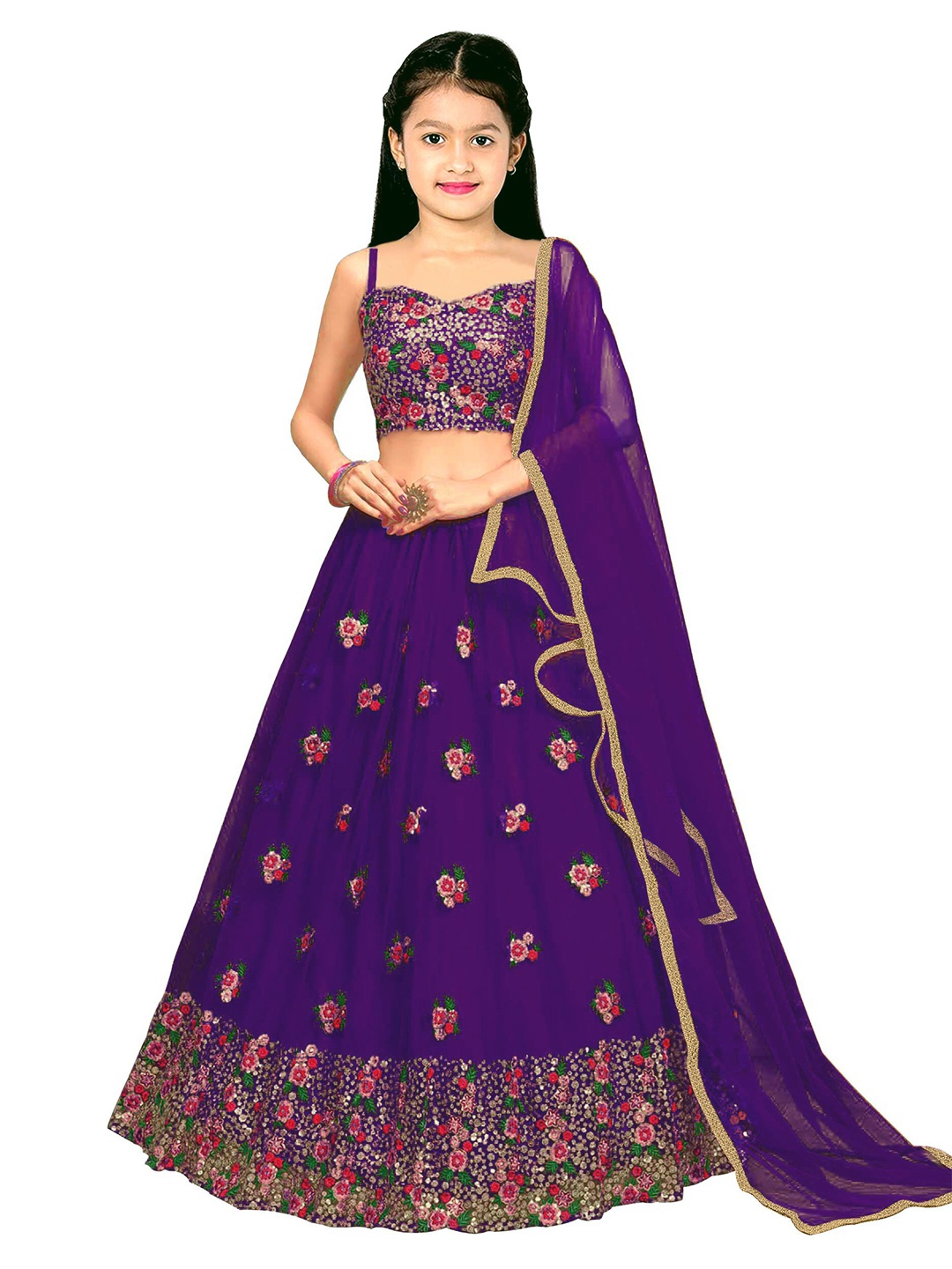 Kedar Fab Girls Embroidered Semi-Stitched Lehenga & Unstitched Blouse With Dupatta, Purple
Kedar Fab Girls Embroidered Semi-Stitched Lehenga & Unstitched Blouse With Dupatta, Purple