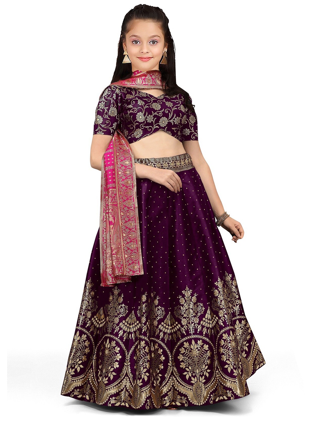 Kedar Fab Girls Beads and Stones Semi-Stitched Lehenga & Unstitched Blouse With Dupatta, Purple
Kedar Fab Girls Beads and Stones Semi-Stitched Lehenga & Unstitched Blouse With Dupatta, Purple