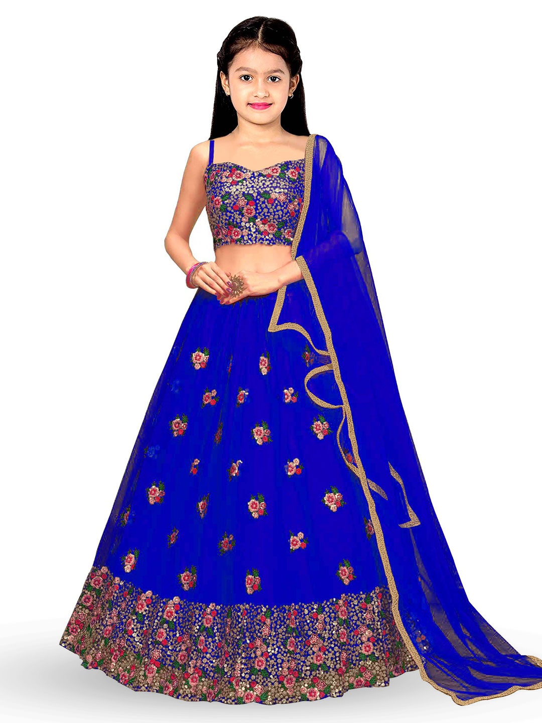 Kedar Fab Girls Embroidered Semi-Stitched Lehenga & Unstitched Blouse With Dupatta, Blue
Kedar Fab Girls Embroidered Semi-Stitched Lehenga & Unstitched Blouse With Dupatta, Blue