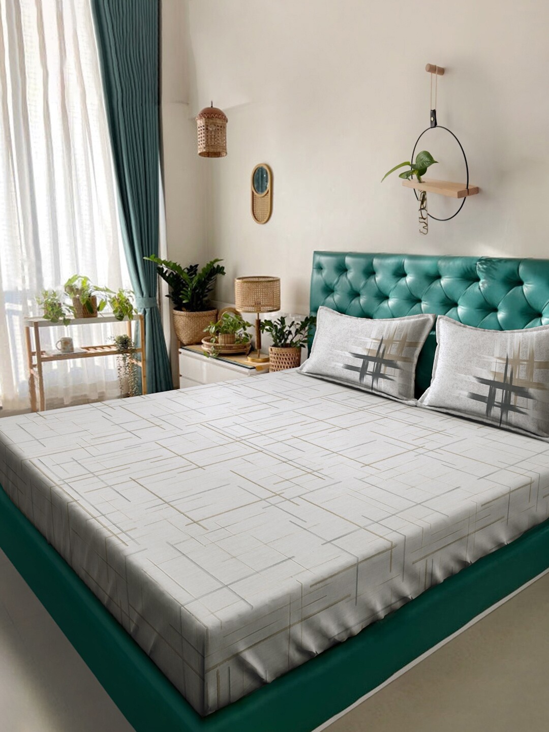 KLOTTHE Grey Abstract 400 TC Cotton Double Super King Double Bedsheet With 2 Pillow Covers
KLOTTHE Grey Abstract 400 TC Cotton Double Super King Double Bedsheet With 2 Pillow Covers