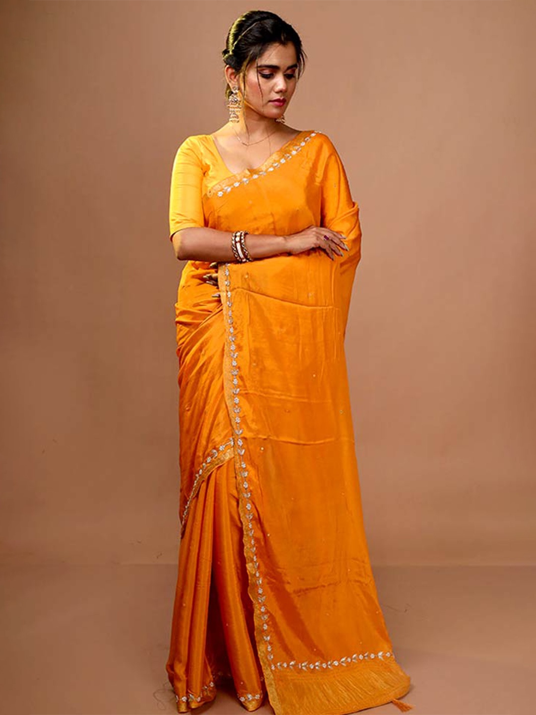 AllSilks Embellished aree, Yellow