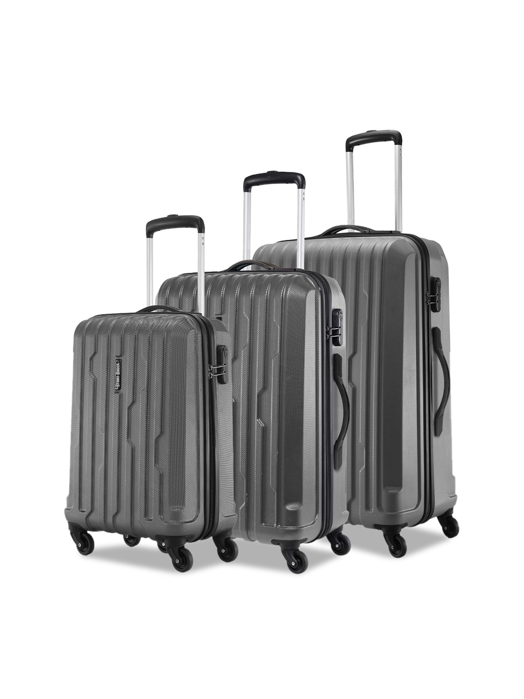 Stony Brook by Nasher Miles Set Of 3 Textured Hard-Sided Trolley Suitcases, Grey
Stony Brook by Nasher Miles Set Of 3 Textured Hard-Sided Trolley Suitcases, Grey