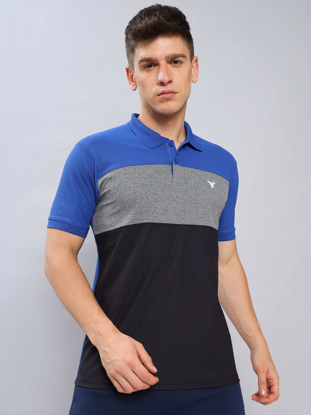 Technosport Colourblocked Polo Collar Antimicrobial Slim Fit Sports T-shirt, Blue
Technosport Colourblocked Polo Collar Antimicrobial Slim Fit Sports T-shirt, Blue