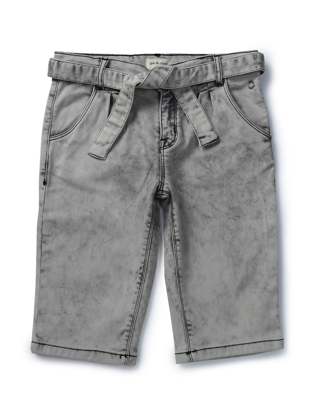 Gini and Jony Girls Mid-Rise Denim Capris, Grey