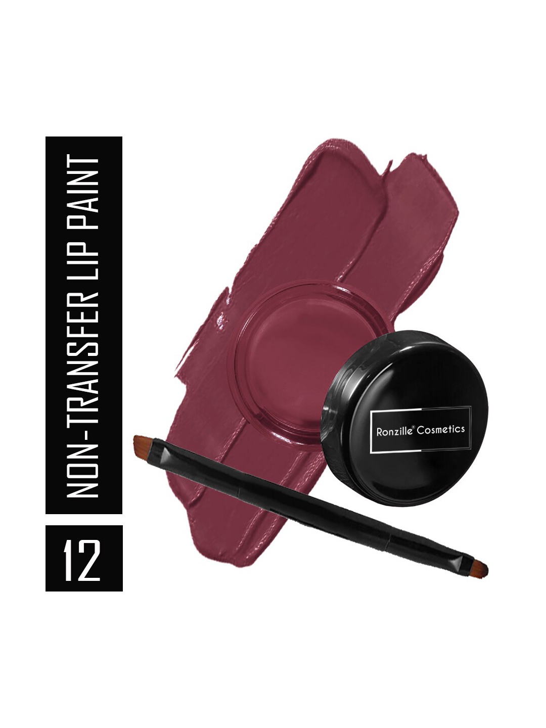 Ronzille Weightless Non-Transfer Lip Paint With Precision Brush - Deep Coffee 12, Purple
Ronzille Weightless Non-Transfer Lip Paint With Precision Brush - Deep Coffee 12, Purple