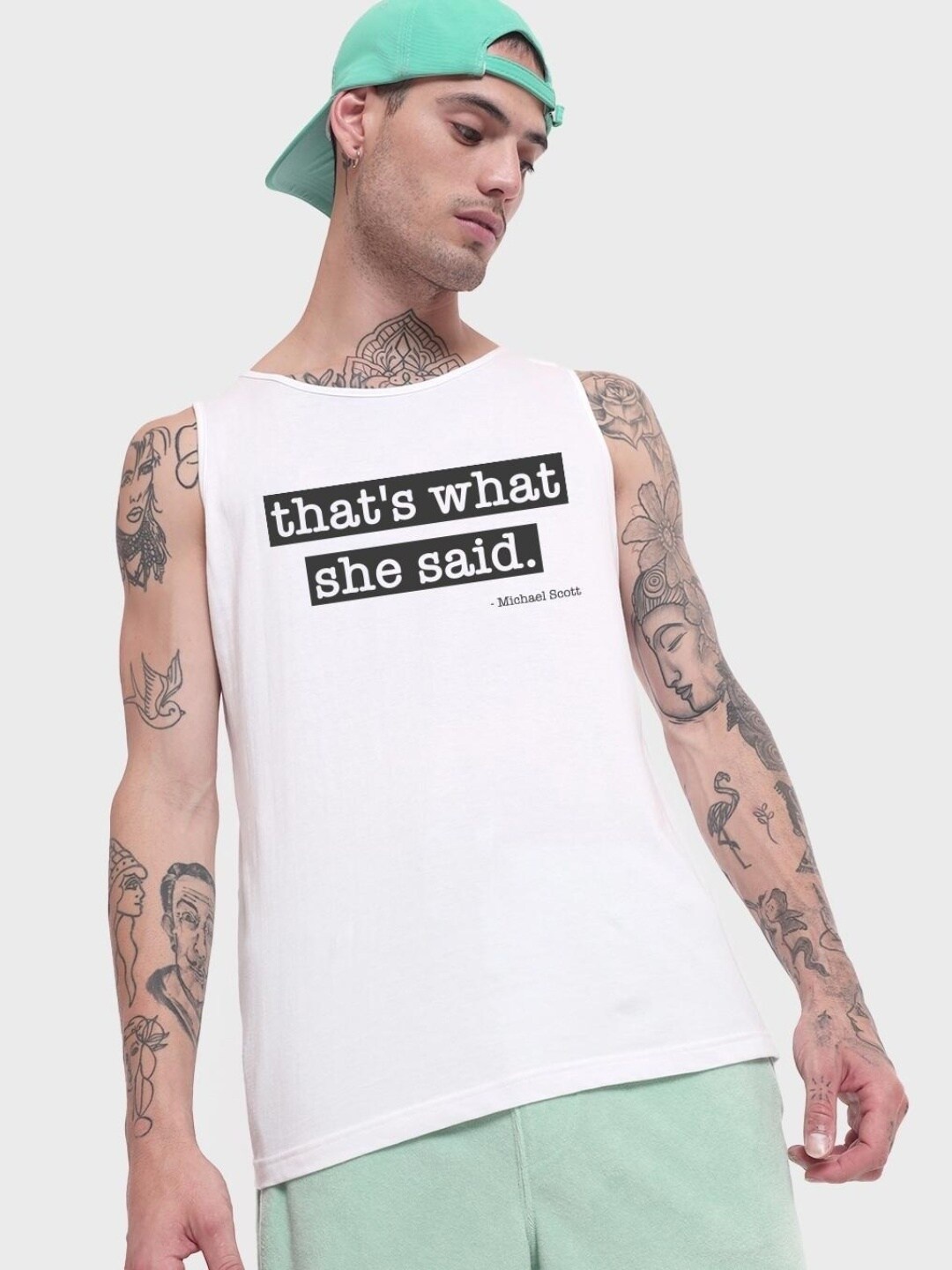 Bewakoof x OFFICIAL THE OFFICE MERCHANDISE That's What She Said Typography T-shirt Vest, White
Bewakoof x OFFICIAL THE OFFICE MERCHANDISE That's What She Said Typography T-shirt Vest, White