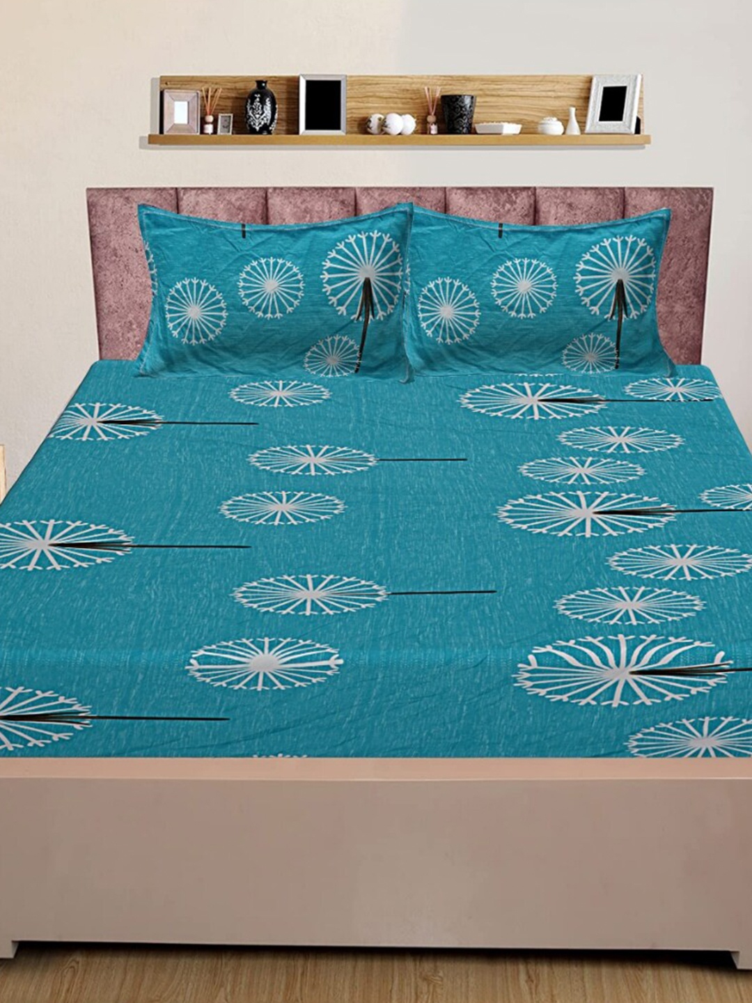 INDHOME LIFE Blue Printed 210 TC Pure Cotton Fitted Queen Bedsheet & 2 Pillow Covers
INDHOME LIFE Blue Printed 210 TC Pure Cotton Fitted Queen Bedsheet & 2 Pillow Covers