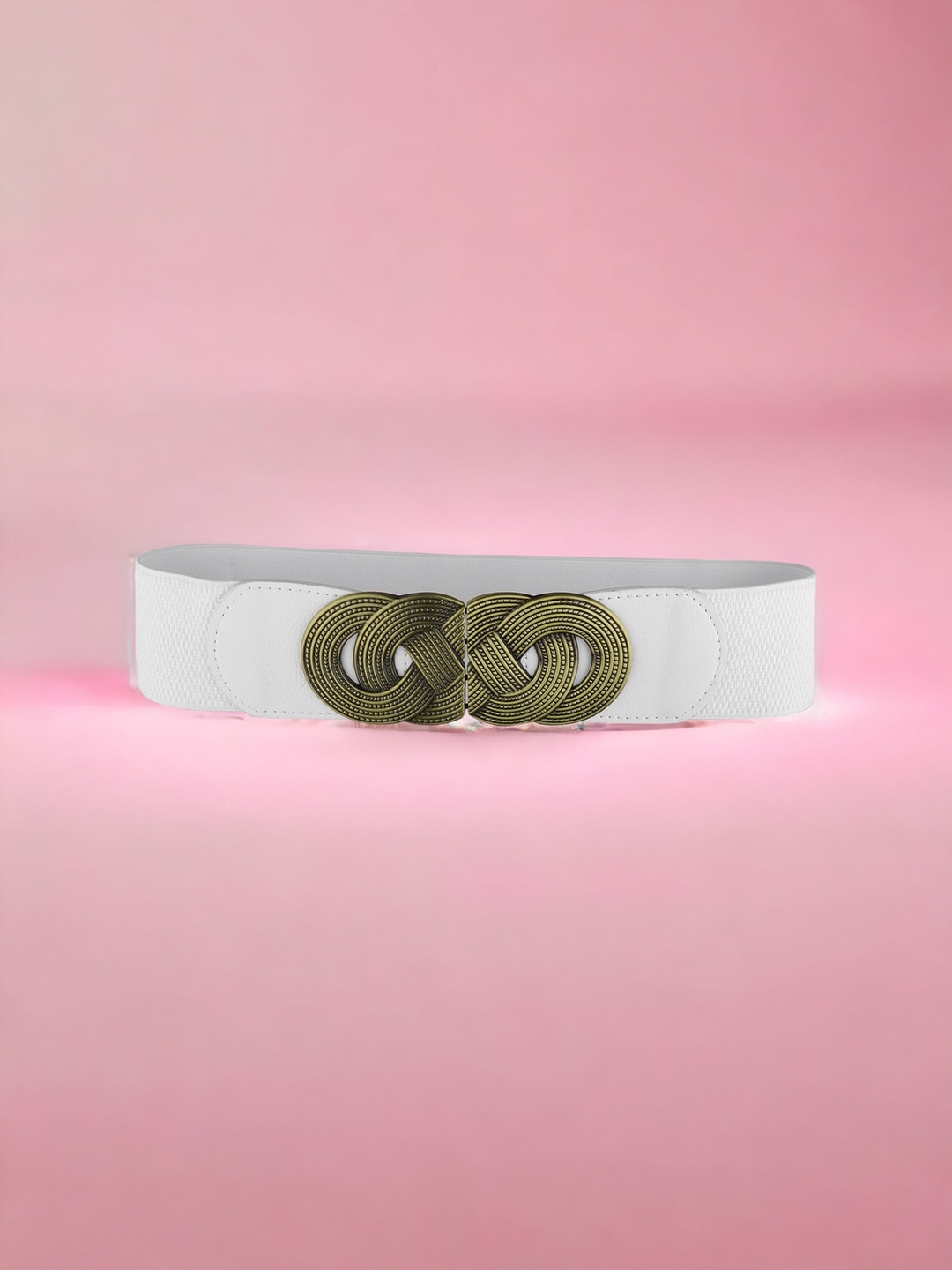 ZORO Women Textured Stretchable Belt, White