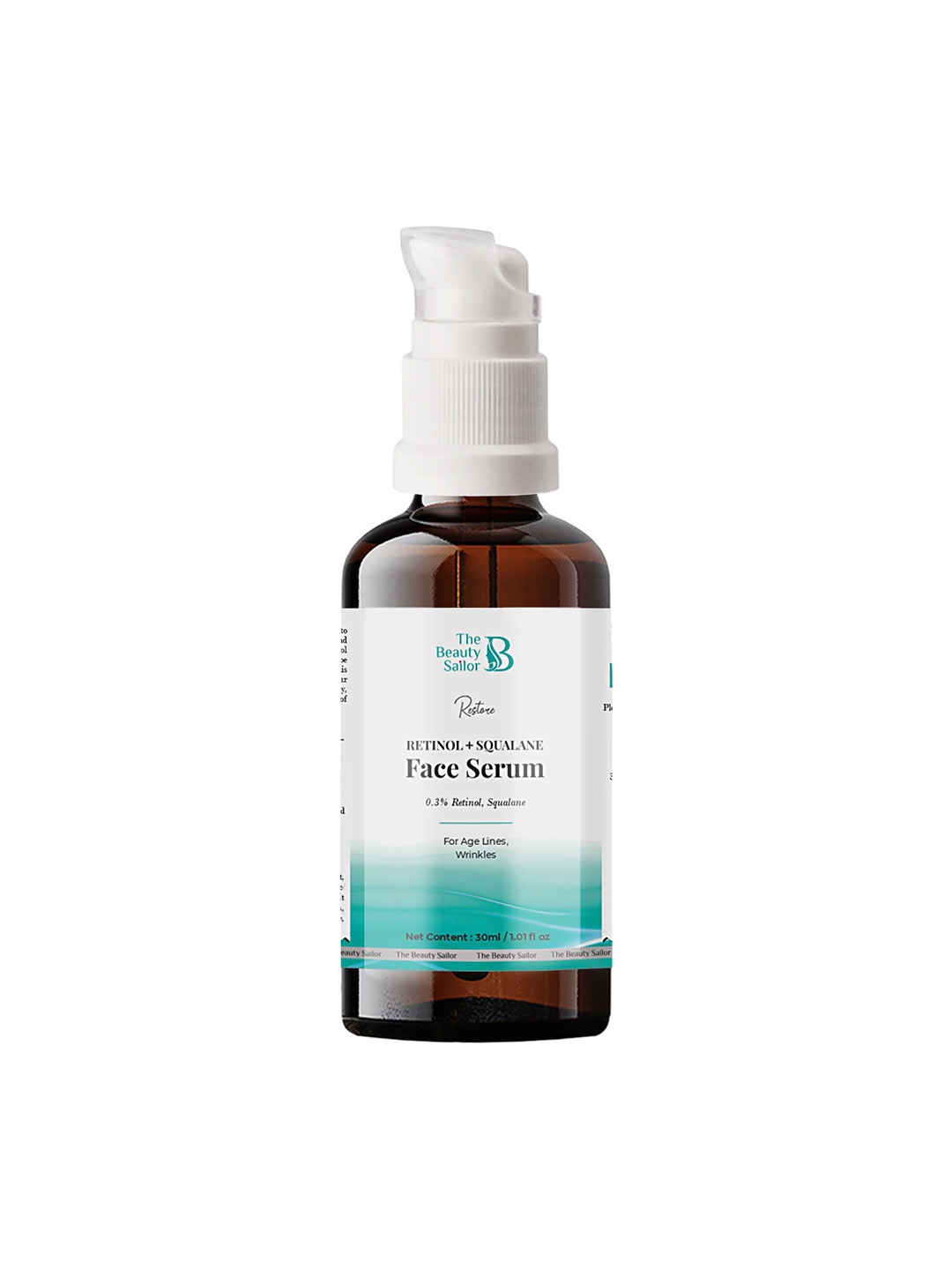 The Beauty Sailor Restore Retinol & Squalane Face Serum For Age lines and wrinkles 30ml, White
The Beauty Sailor Restore Retinol & Squalane Face Serum For Age lines and wrinkles 30ml, White