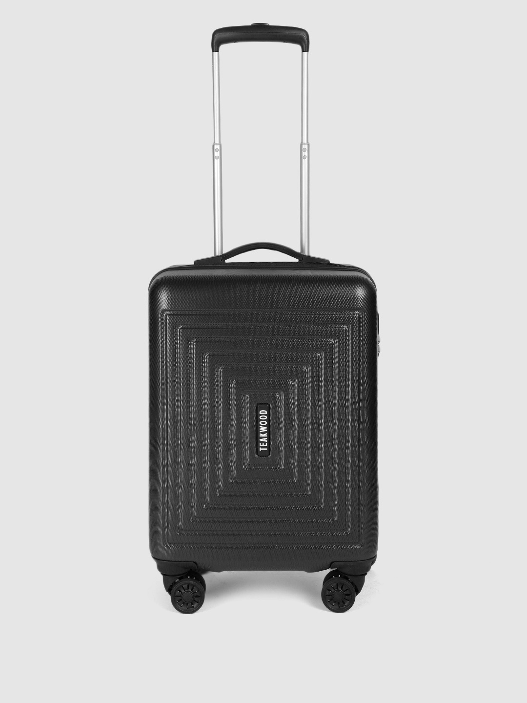Teakwood Leathers Echo Textured 360 Degree Rotation Hard Cabin Trolley Bag - 55 CM, Black
Teakwood Leathers Echo Textured 360 Degree Rotation Hard Cabin Trolley Bag - 55 CM, Black