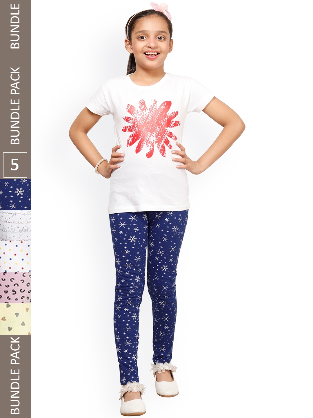 IndiWeaves Girls Pack Of 5 Conversational Printed Pure Cotton Ankle Length Leggings, Yellow
IndiWeaves Girls Pack Of 5 Conversational Printed Pure Cotton Ankle Length Leggings, Yellow