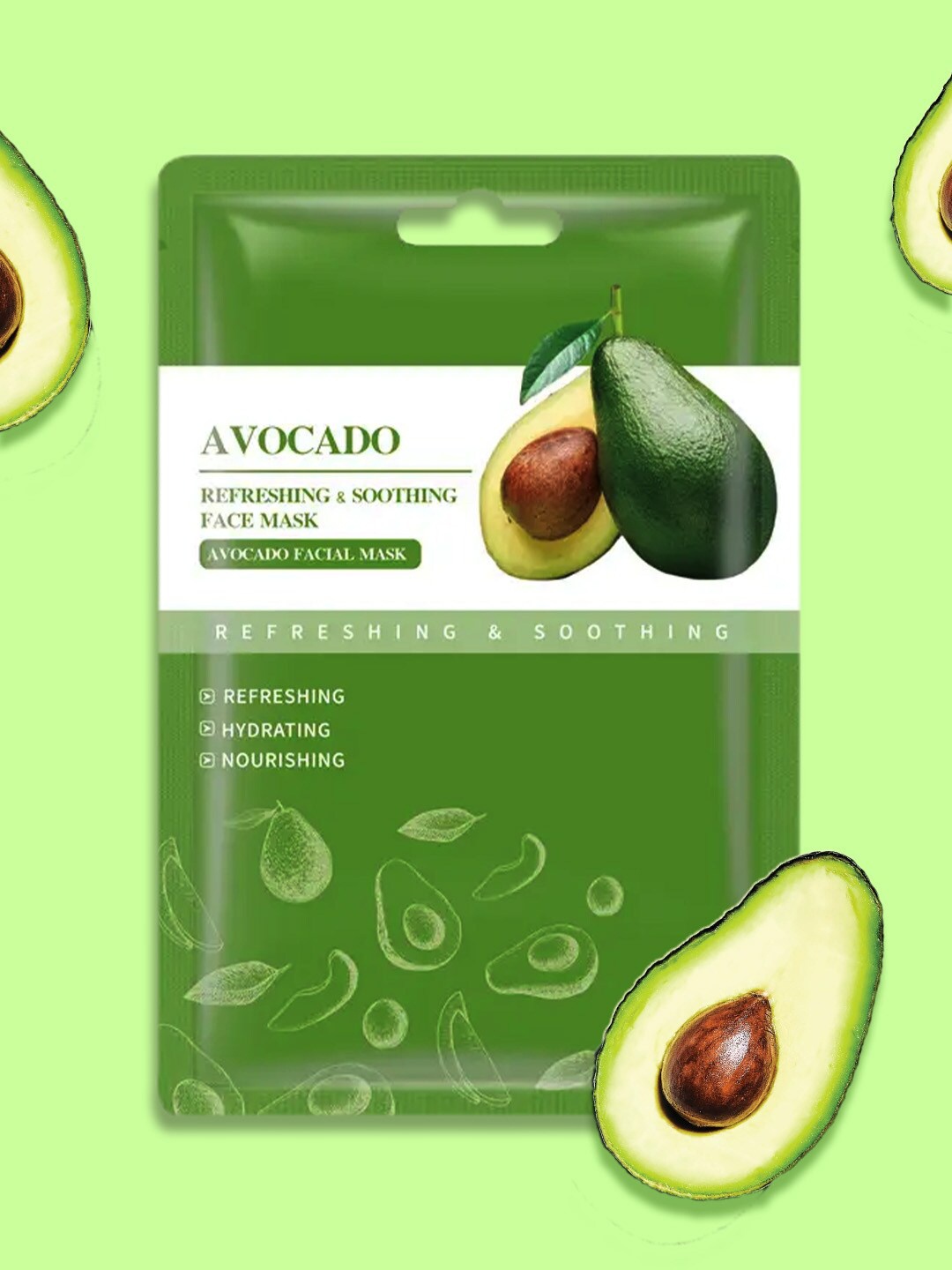 MATRA Avocado Hydrating Facial Serum Sheet Face Mask Sheet For Skin Rejuvenation 25ml, Green
MATRA Avocado Hydrating Facial Serum Sheet Face Mask Sheet For Skin Rejuvenation 25ml, Green