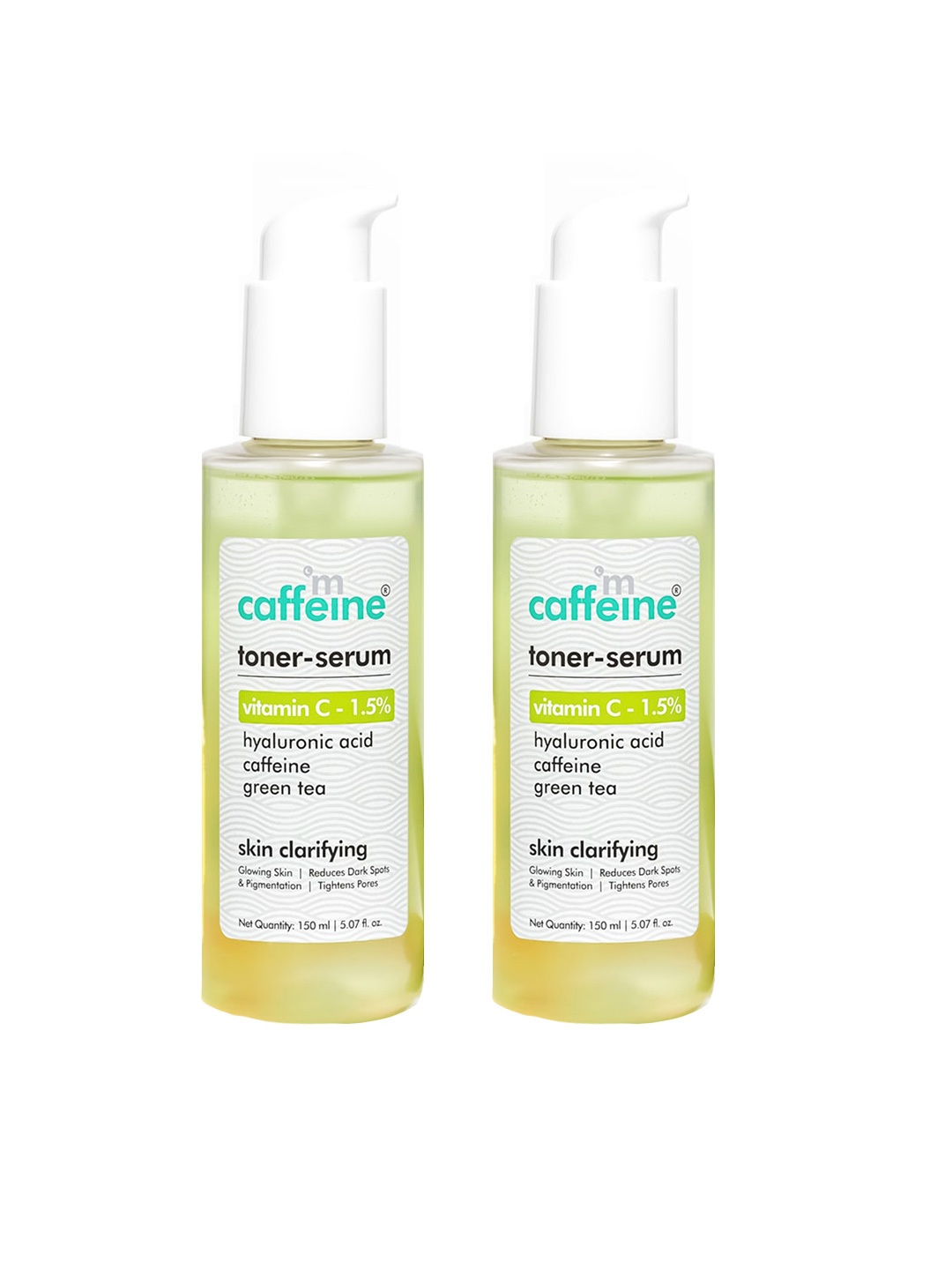 MCaffeine Set Of 2 Vitamin C 1.5% Toner-Serum with Green Tea & Caffeine - 150ml Each
MCaffeine Set Of 2 Vitamin C 1.5% Toner-Serum with Green Tea & Caffeine - 150ml Each