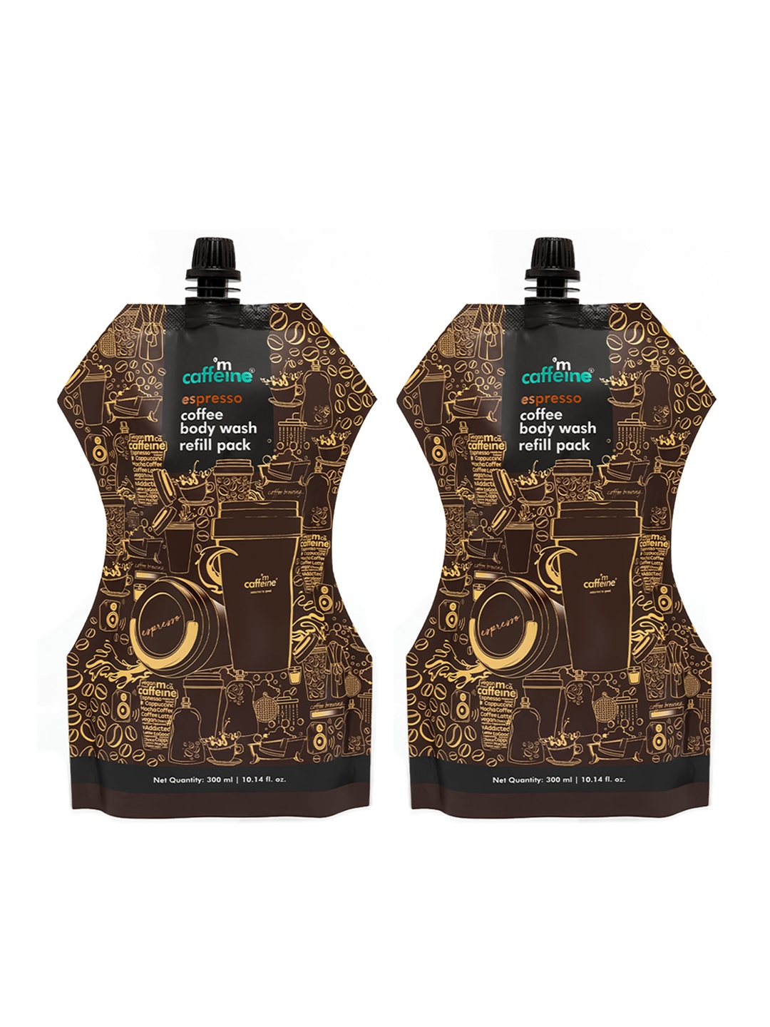 MCaffeine Set Of 2 Espresso Coffee Body Wash Refill Pouch - 300ml Each, Brown
MCaffeine Set Of 2 Espresso Coffee Body Wash Refill Pouch - 300ml Each, Brown