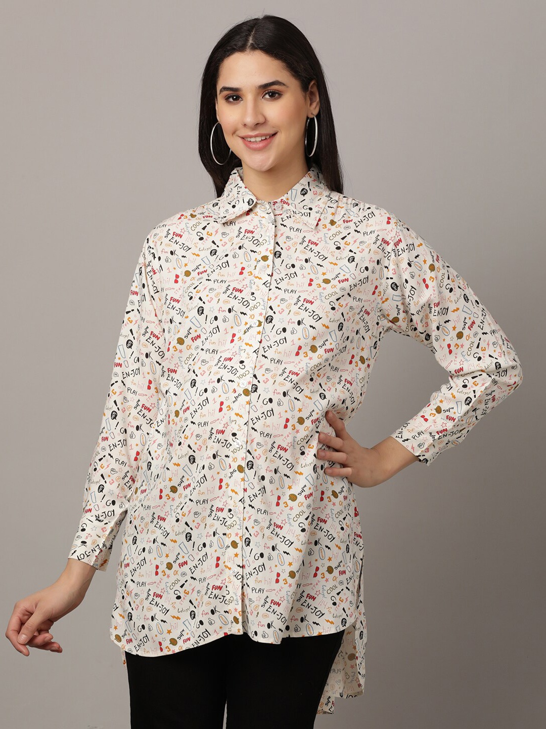 The Mom Store Maternity Floral Print Mandarin Collar Shirt Style Longline Top, White
The Mom Store Maternity Floral Print Mandarin Collar Shirt Style Longline Top, White