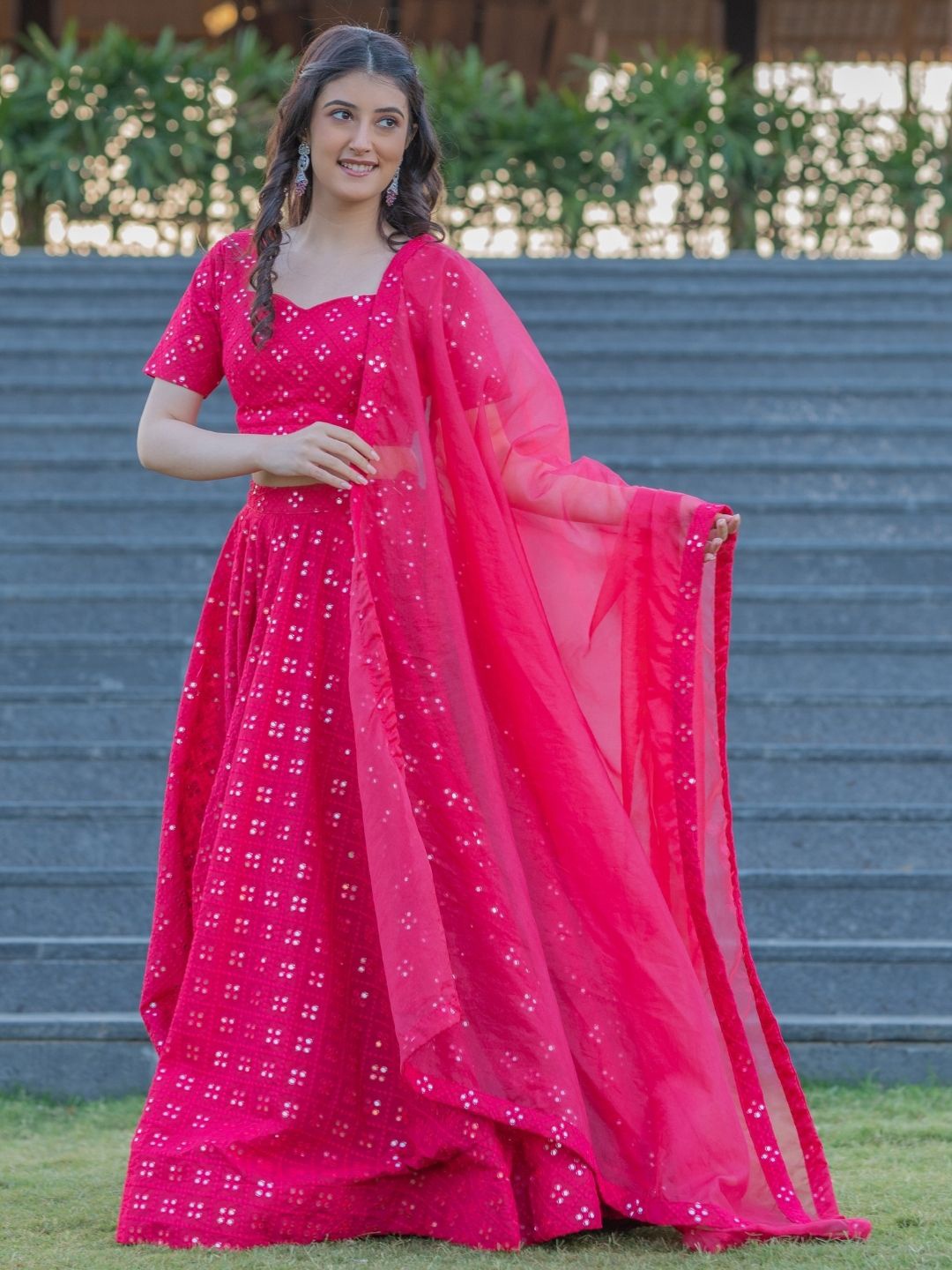 HOUSE OF JAMOTI Embellished Mirror Work Ready to Wear Lehenga & Blouse With Dupatta, Pink
HOUSE OF JAMOTI Embellished Mirror Work Ready to Wear Lehenga & Blouse With Dupatta, Pink