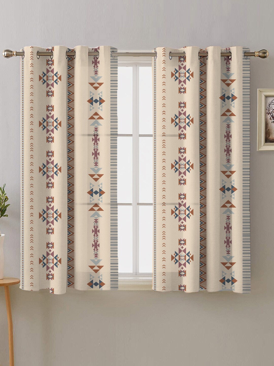 SPACES Boho Beige & Brown 2 Pieces Ethnic Motifs Room Darkening Window Curtains, Blue
SPACES Boho Beige & Brown 2 Pieces Ethnic Motifs Room Darkening Window Curtains, Blue