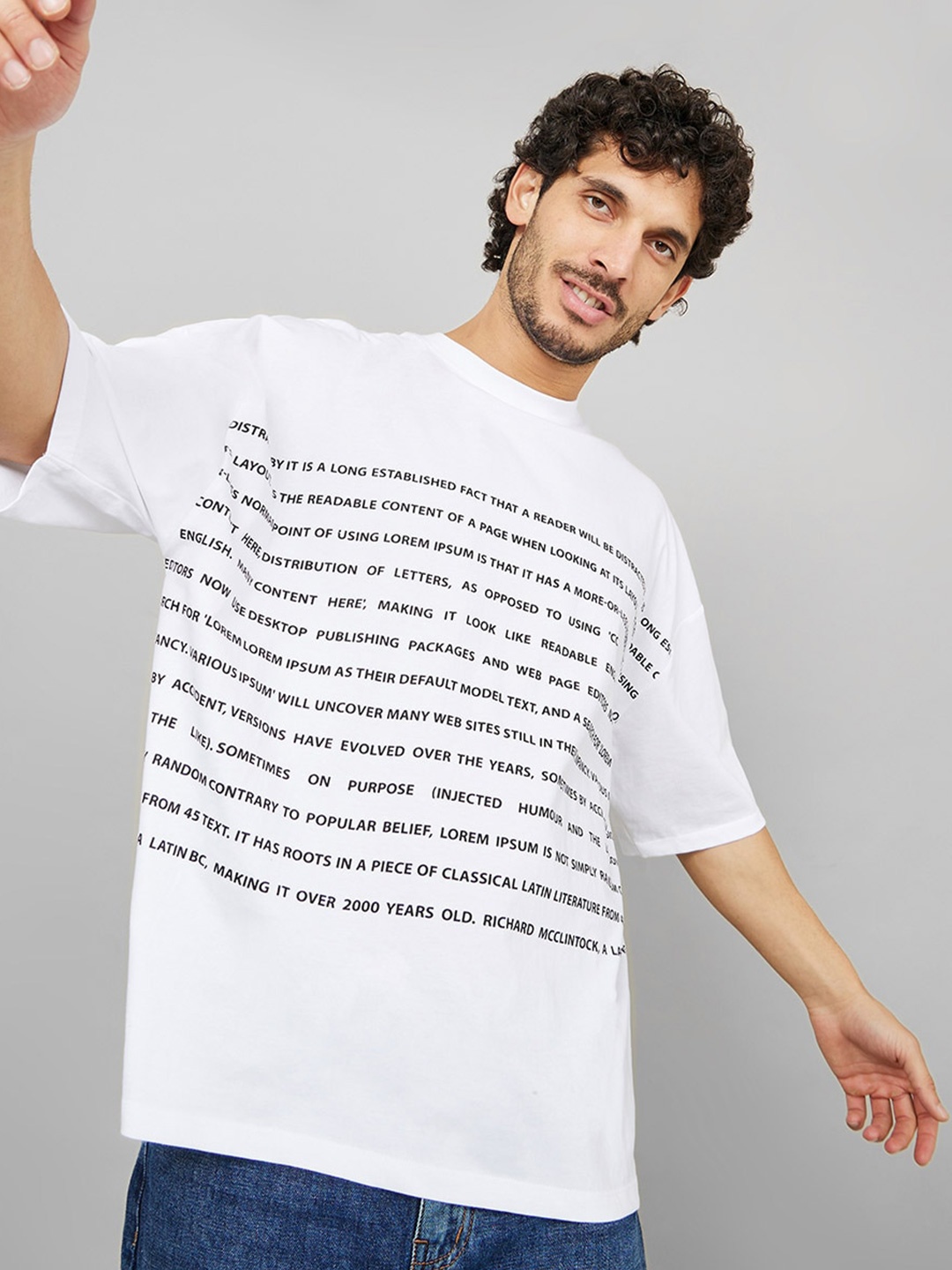 Styli Men Typography Printed Drop-Shoulder Sleeves Pure Cotton Boxy Jersey T-shirt, White
Styli Men Typography Printed Drop-Shoulder Sleeves Pure Cotton Boxy Jersey T-shirt, White