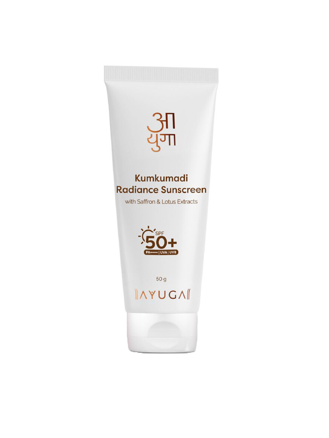 Ayuga Kumkumadi Radiance Sunscreen SPF50 with Saffron & Lotus Extracts - 50g, White
Ayuga Kumkumadi Radiance Sunscreen SPF50 with Saffron & Lotus Extracts - 50g, White