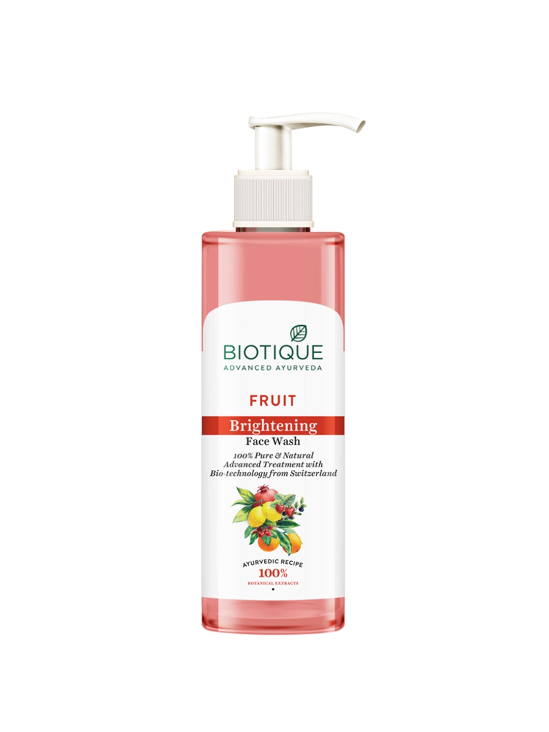 Biotique Fruit Brightening Face Wash with Amla Juice & Aloe Vera Pulp - 200ml, Pink