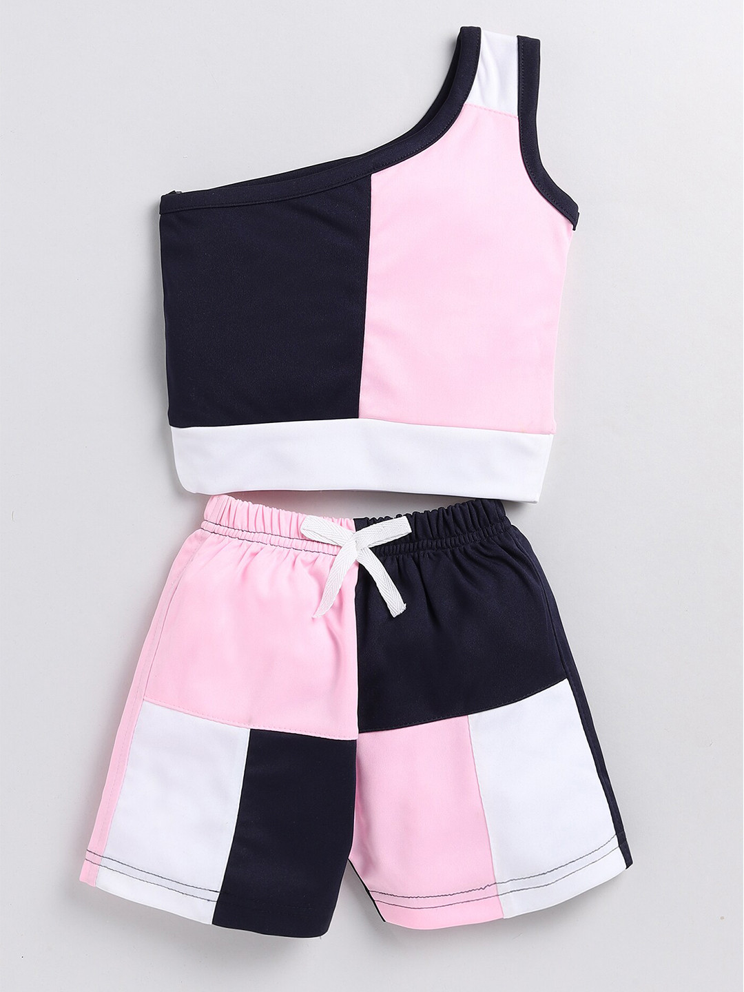 Toonyport Girls Colourblocked One Shoulder Top with Shorts, Pink
Toonyport Girls Colourblocked One Shoulder Top with Shorts, Pink
