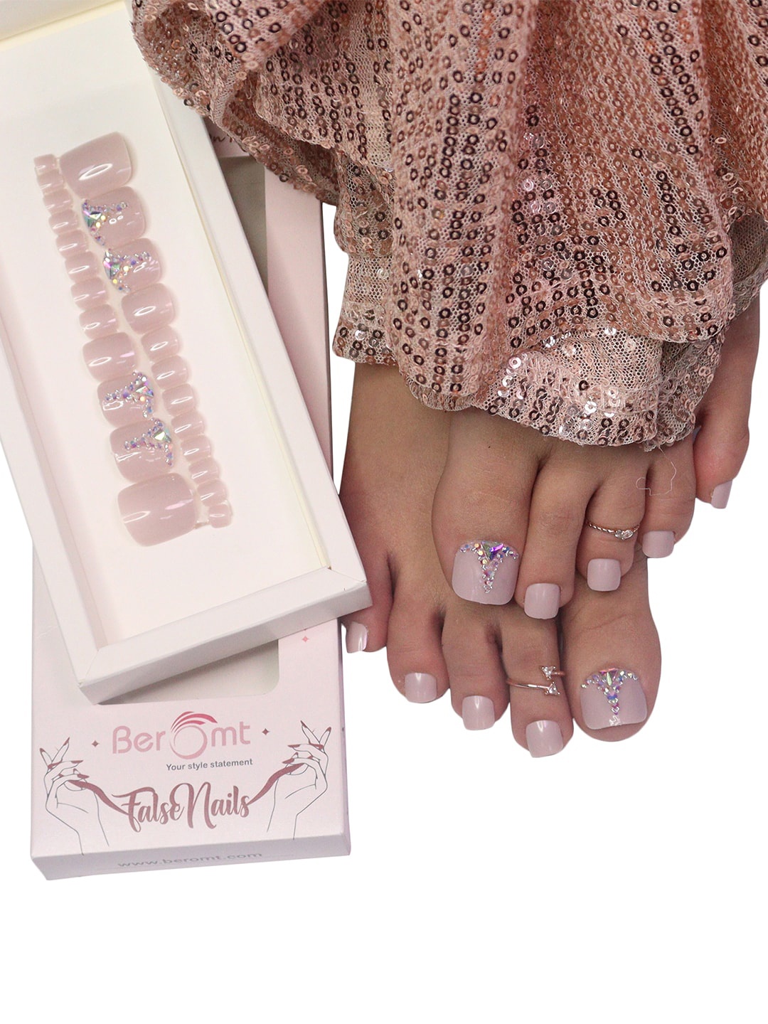 BEROMT 24 Pcs Long-Lasting Reusable Salon Finish Press On Toe Nails - Shade 255, Pink
BEROMT 24 Pcs Long-Lasting Reusable Salon Finish Press On Toe Nails - Shade 255, Pink