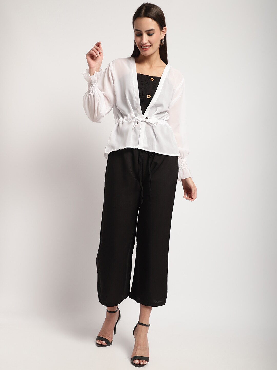 borse lele Top With Palazzos & Shrug, Black