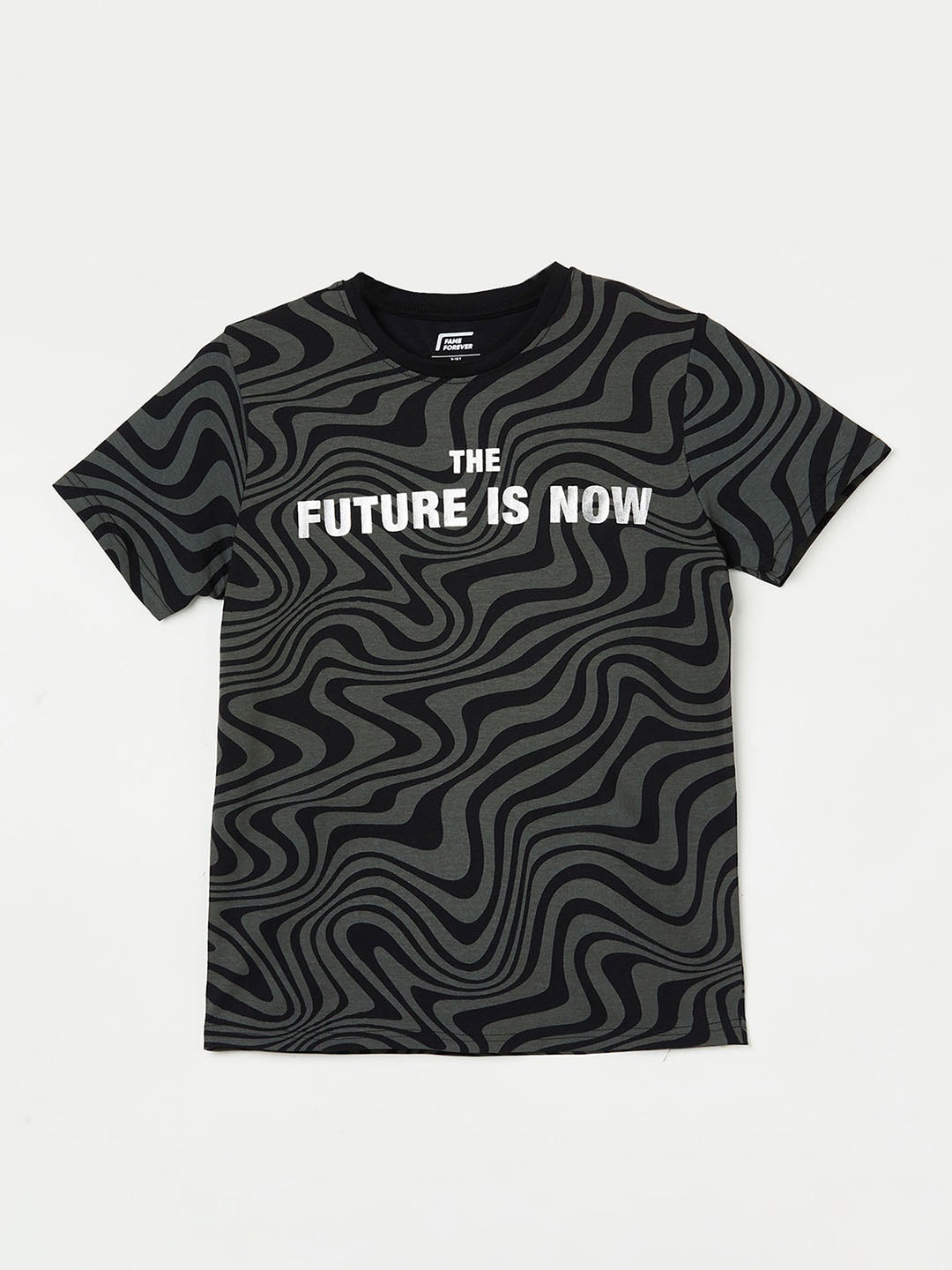Fame Forever by Lifestyle Boys Typography Printed Slim Fit Pure Cotton T-shirt, Black
Fame Forever by Lifestyle Boys Typography Printed Slim Fit Pure Cotton T-shirt, Black