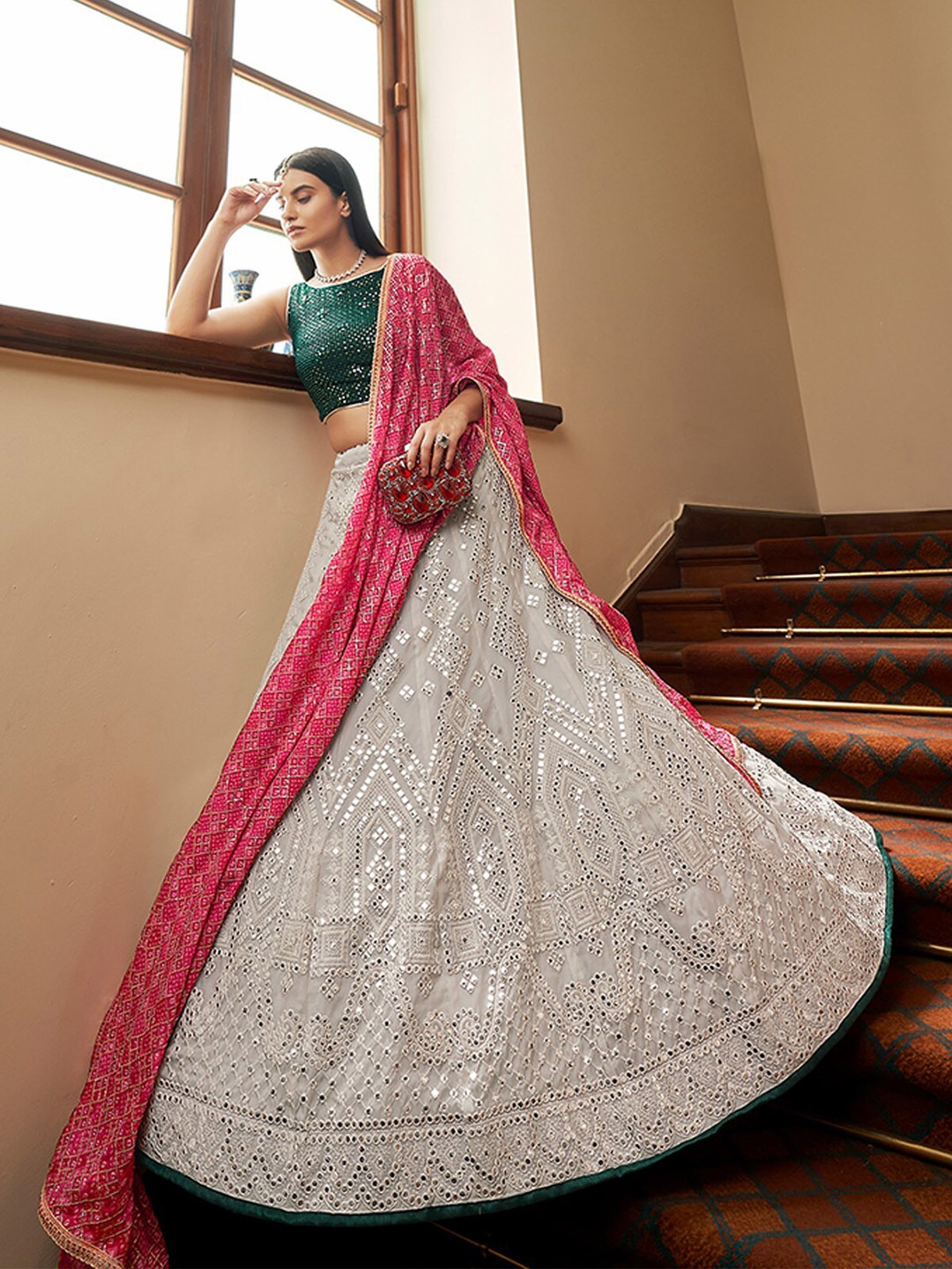 ODETTE Embellished Sequined Semi-Stitched Lehenga & Unstitched Blouse With Dupatta, White
ODETTE Embellished Sequined Semi-Stitched Lehenga & Unstitched Blouse With Dupatta, White